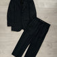 Giorgio Armani 1990s Black Pleated Wool Suit - Size L Jacket / 36" Waist