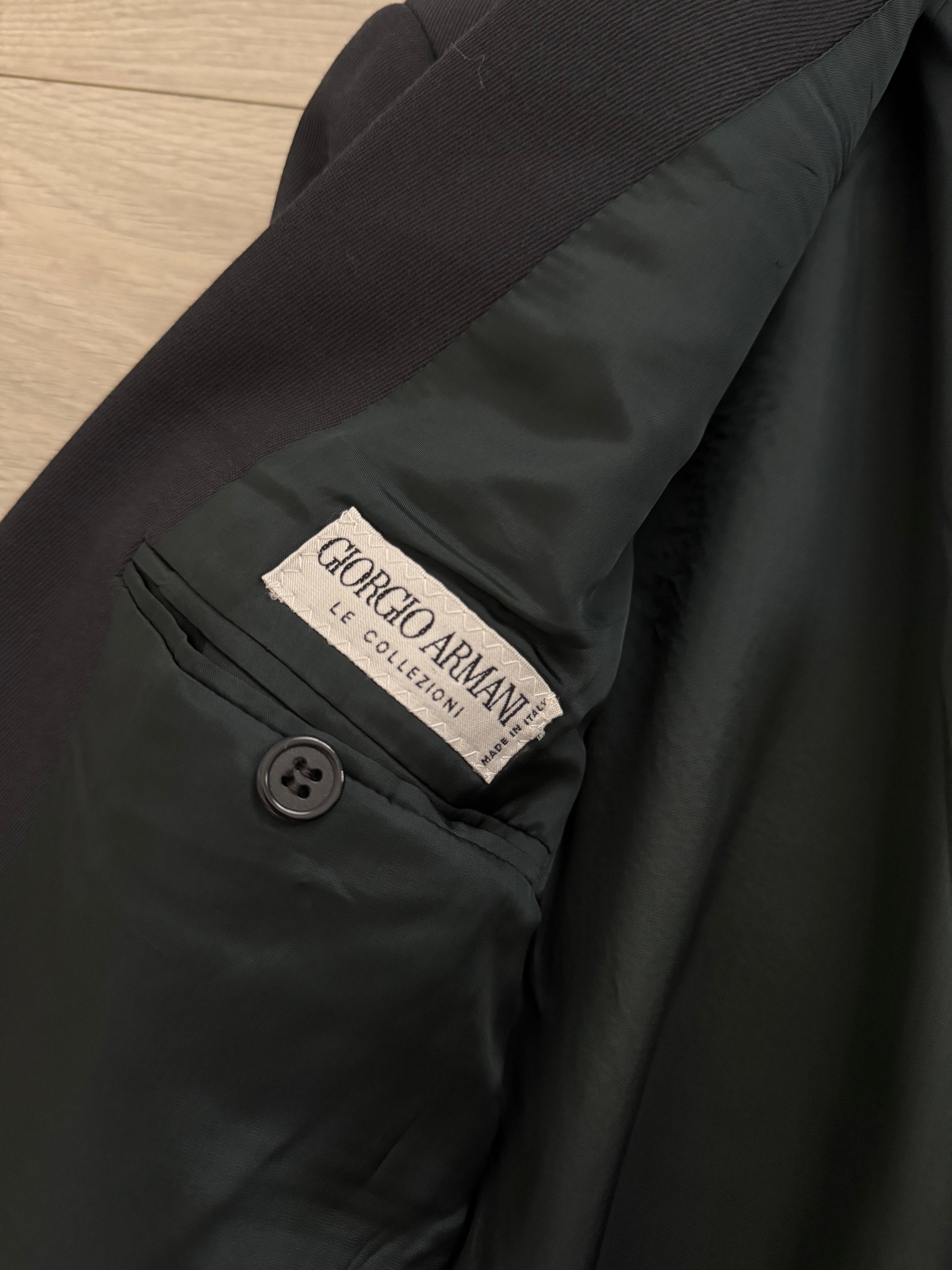 Giorgio Armani 1980s Peaked Lapel Double Breasted Wool Pleated Suit - Size M Jacket / 32" Waist