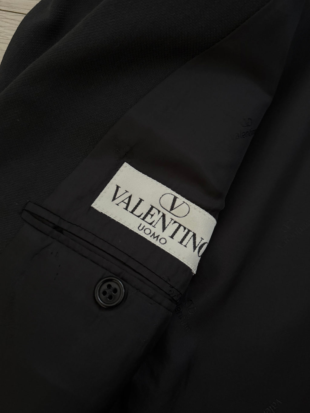 Valentino 1980s 3B Black Wool Sport Jacket Blazer  - Size XL