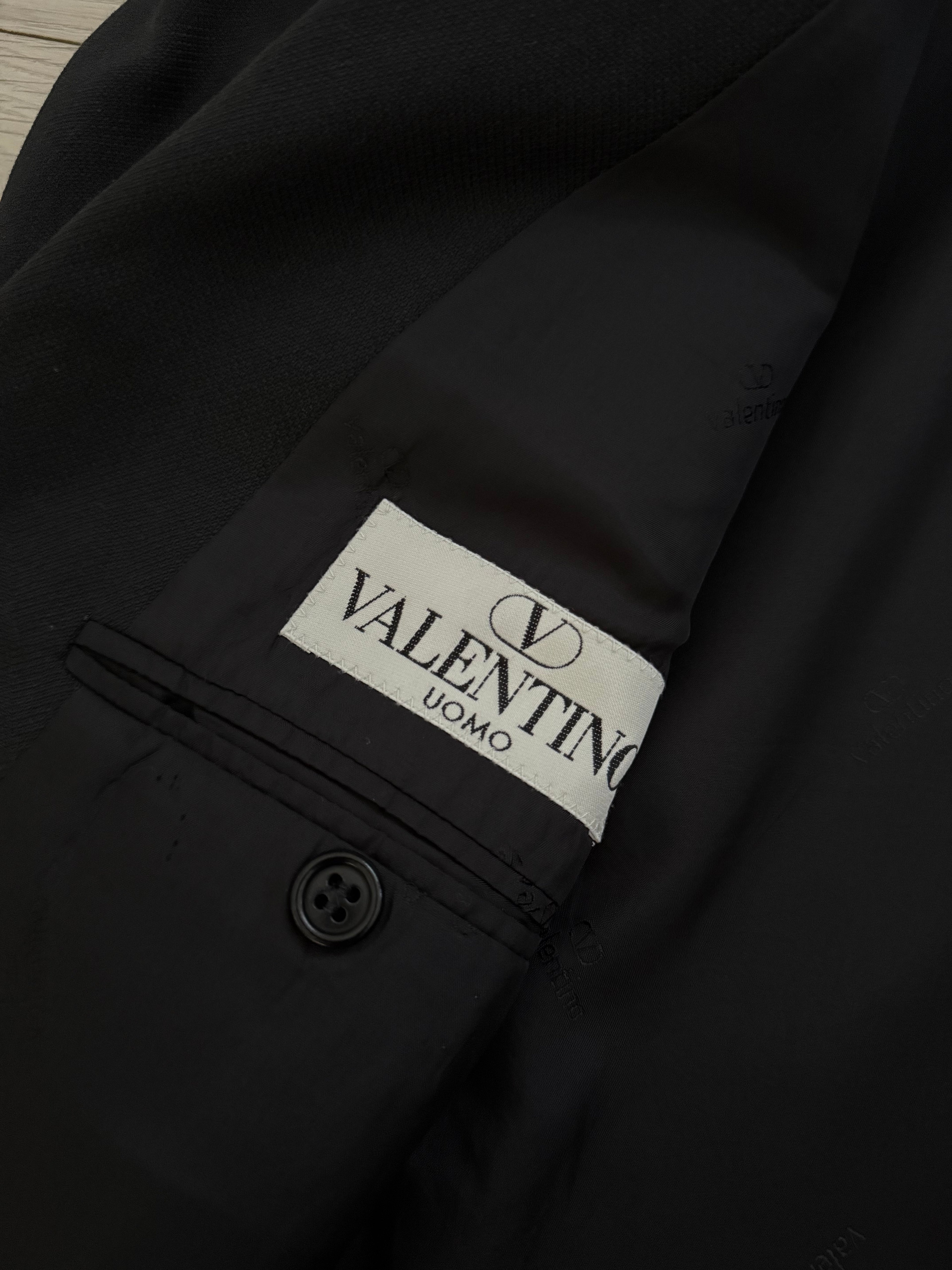 Valentino 1980s 3B Black Wool Sport Jacket Blazer  - Size XL