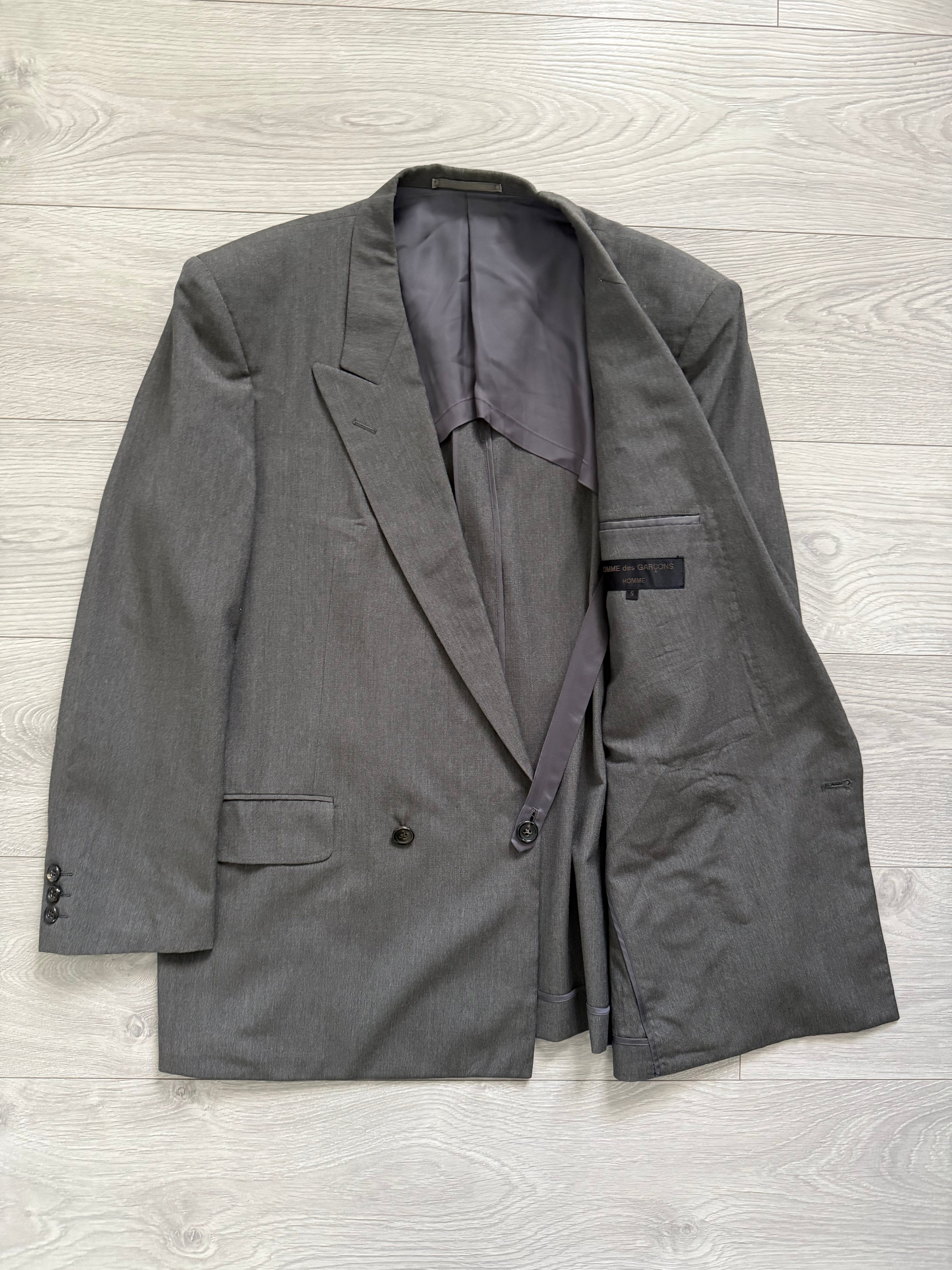 Comme Des Garcons Homme 1989 Double Breasted Pleated Wool Grey Suit - Size S Jacket / 28" Waist