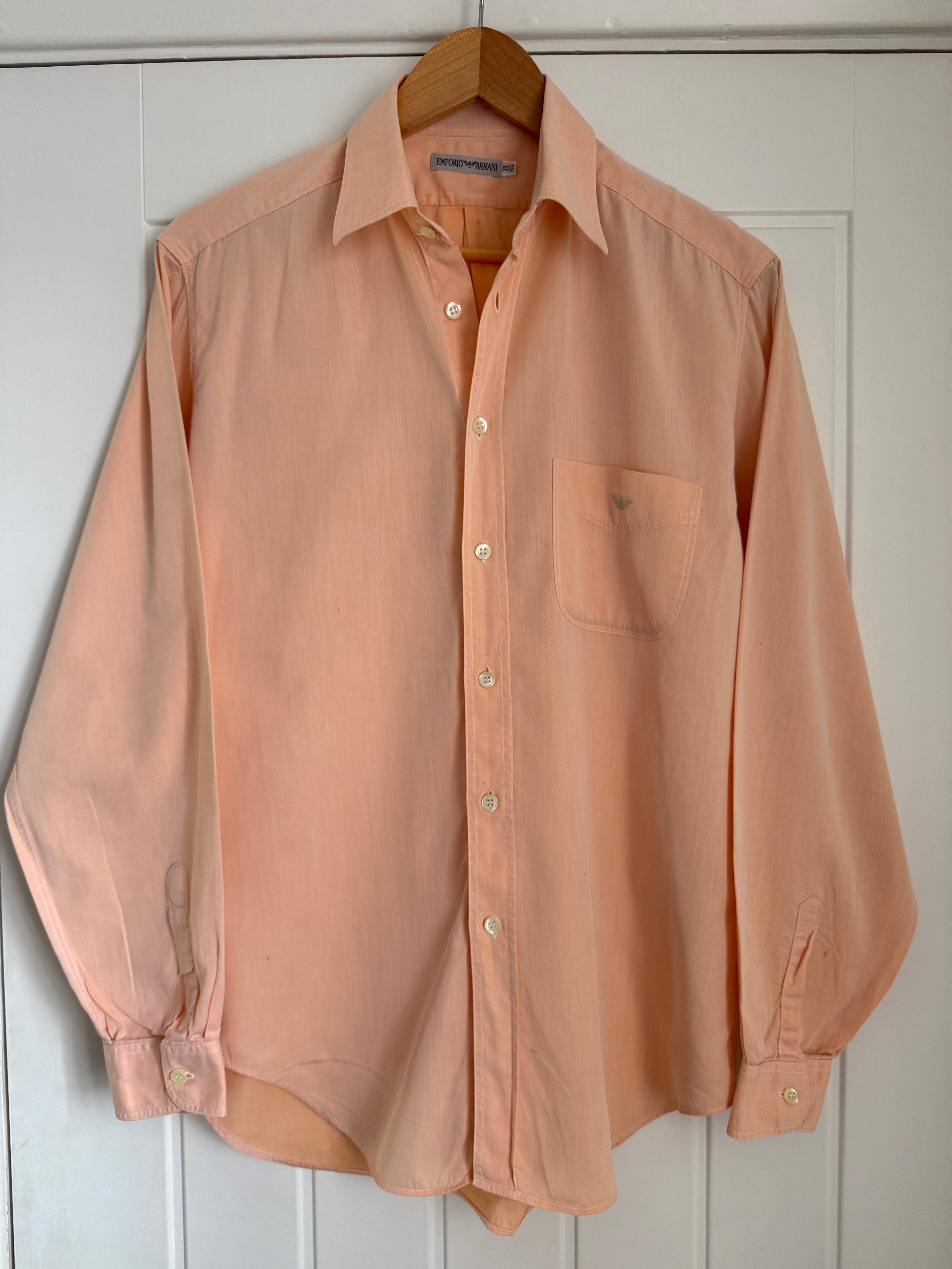 Emporio Armani 1990s Salmon Peach Shirt - Size M