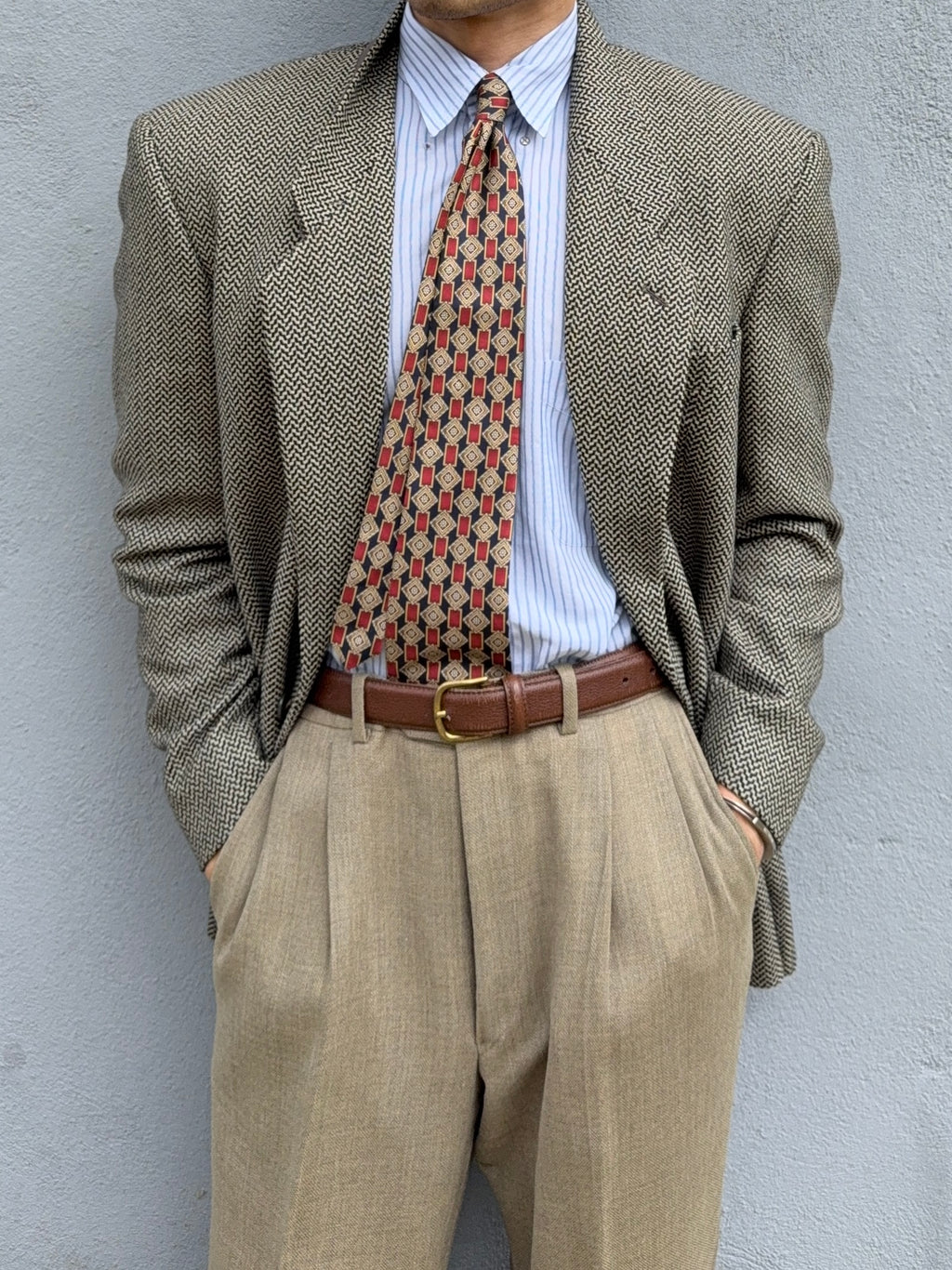 Giorgio Armani 1980s Wool Textured Sports Blazer Jacket - Size M