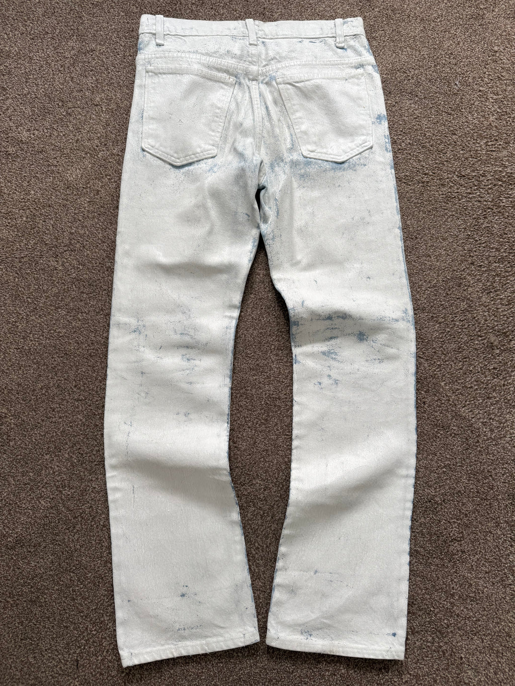 Maison Martin Margiela Artisanal Line (0)(10) SS2002 White Painted Denim Jeans - Size 29" Waist
