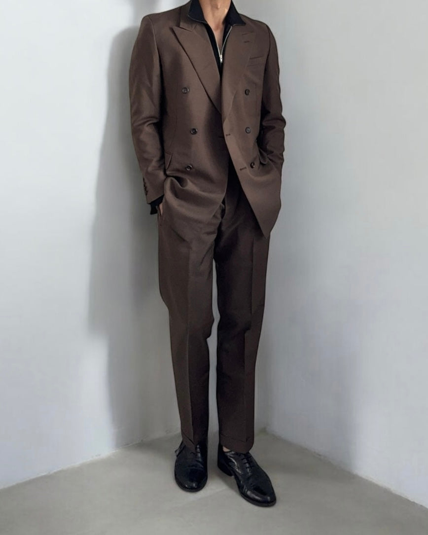 Prada FW2005 Runway Double-Breasted Mohair Wool Suit - Size L Jacket / 34" Waist