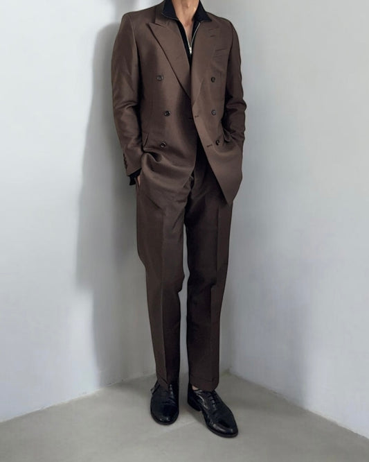 Prada FW2005 Runway Double-Breasted Mohair Wool Suit - Size L Jacket / 34" Waist