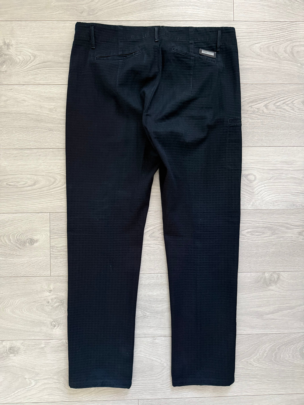 Armani 2000s Cargo Pocket Textured Navy Pants - Size 38" Waist