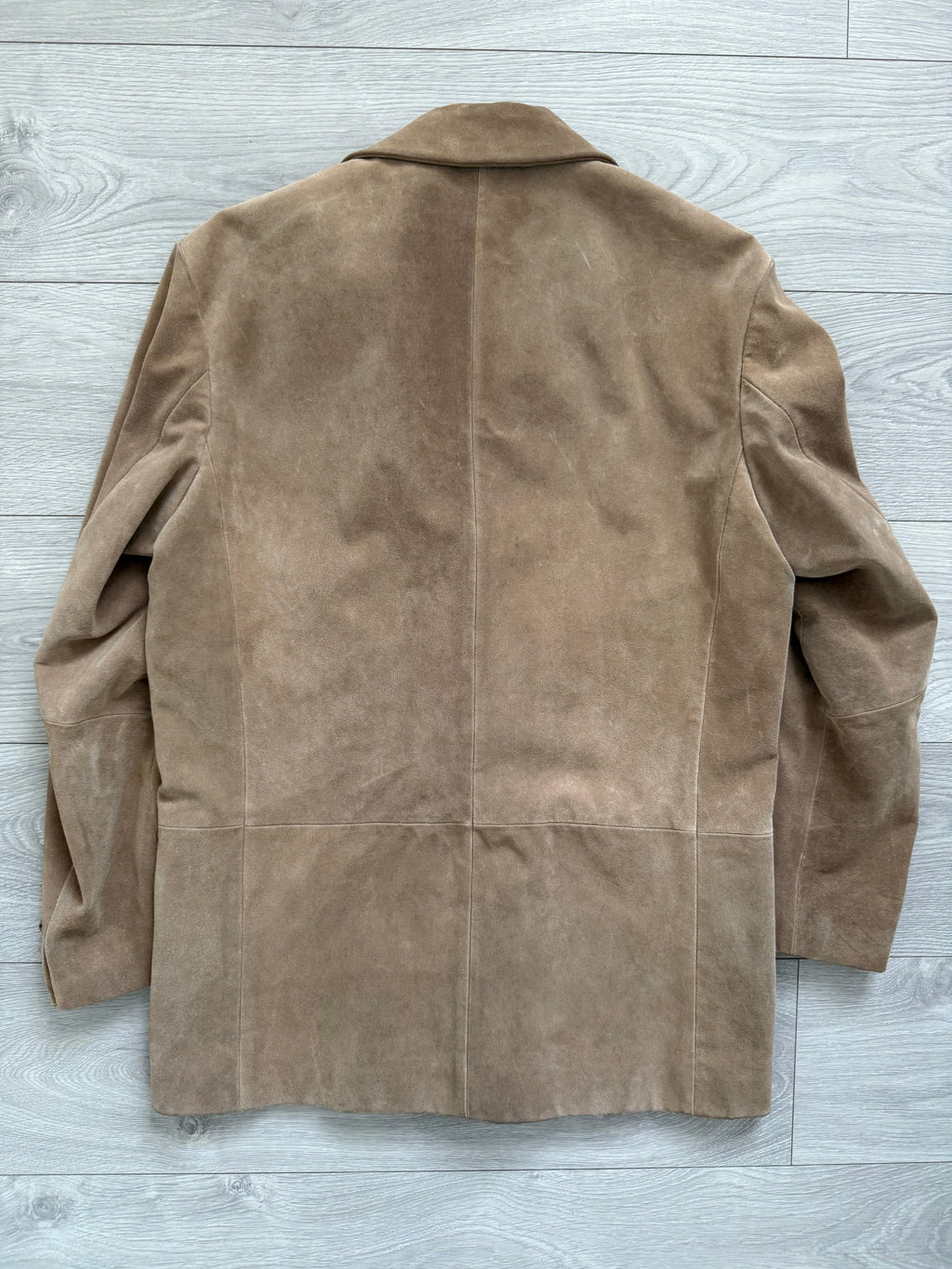 Hugo Boss 1990s Italian Calf Leather Suede 2B Jacket - Size L