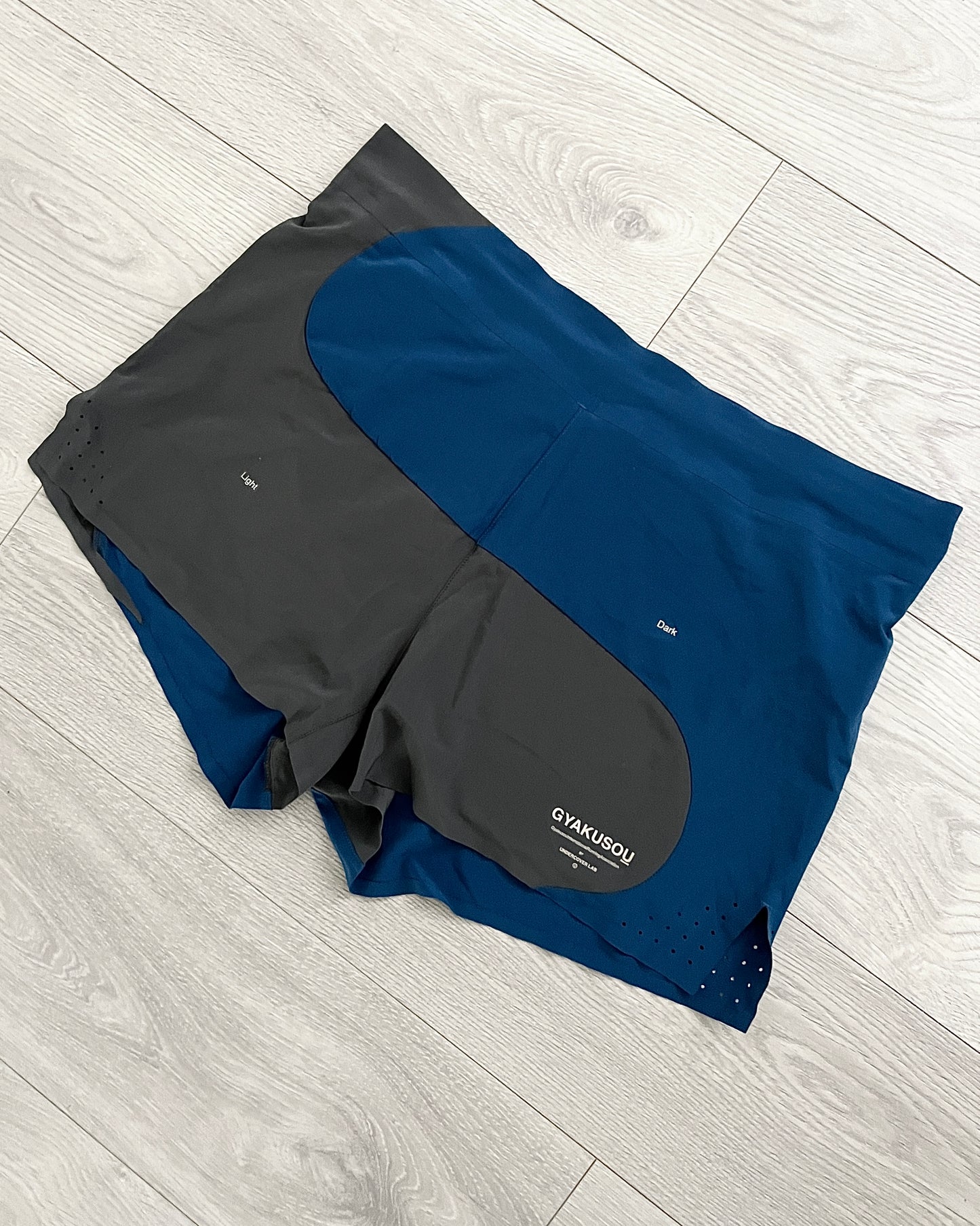 Nike Gyakusou SS2014 Light/Dark Split Curve Panelled Shorts - Size XL