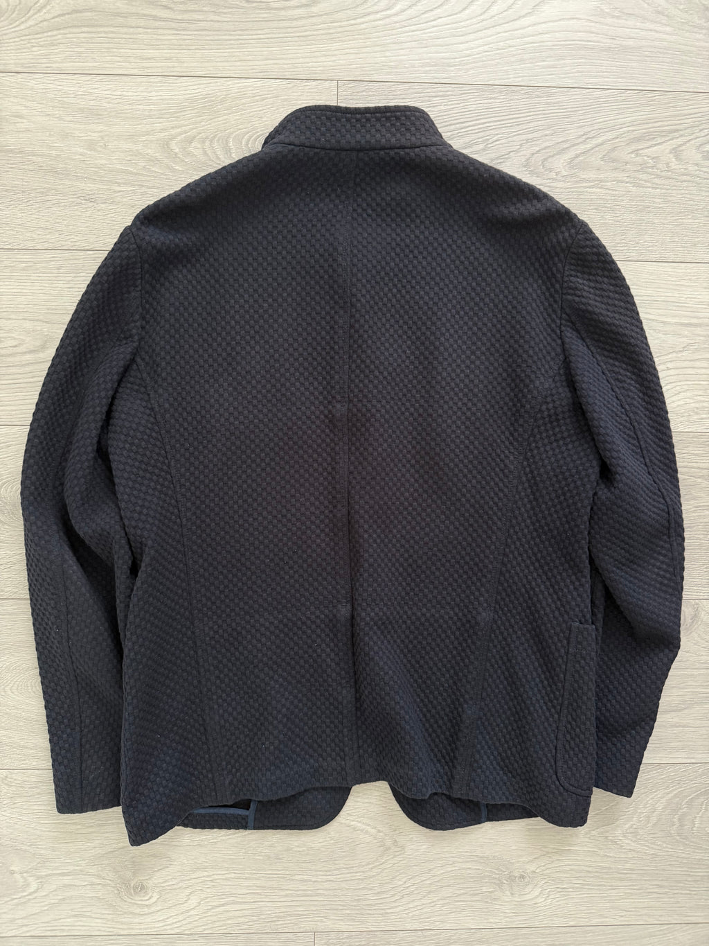 Armani 2000s Textured Cotton Navy Jacket - Size XL