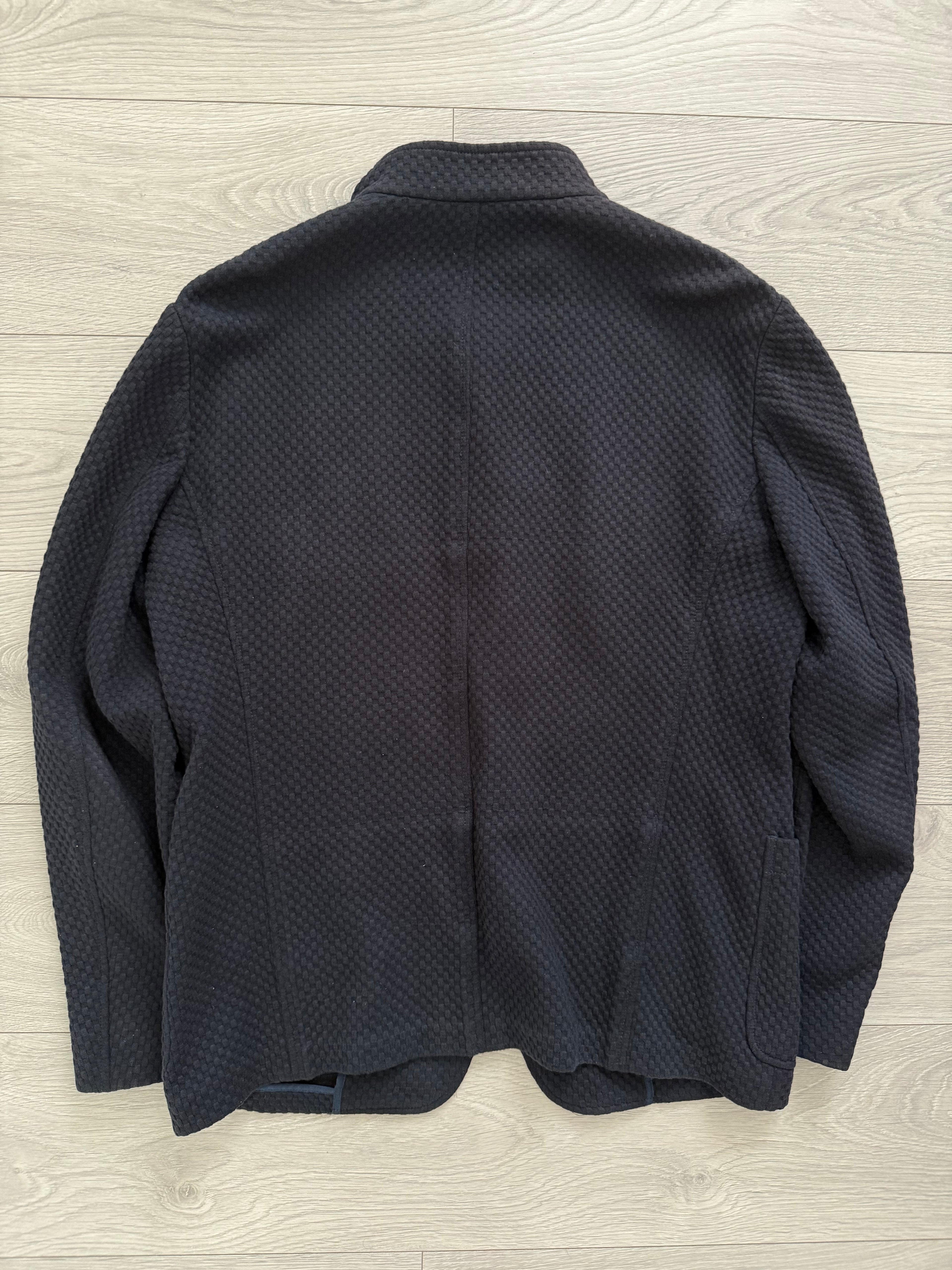 Armani 2000s Textured Cotton Navy Jacket - Size XL