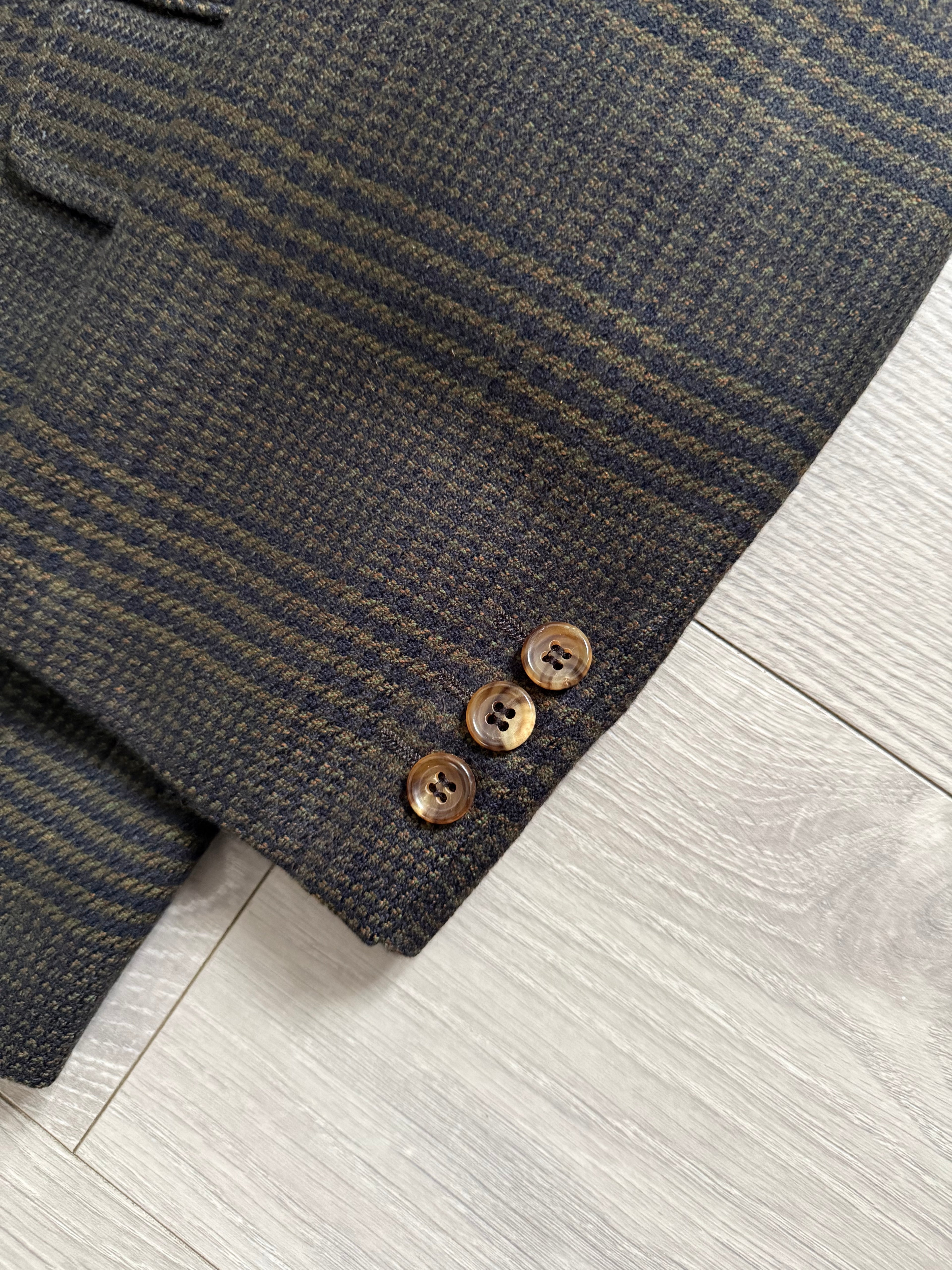 Valentino 1980s 2B Textured Check Wool Sports Jacket Blazer - Size S