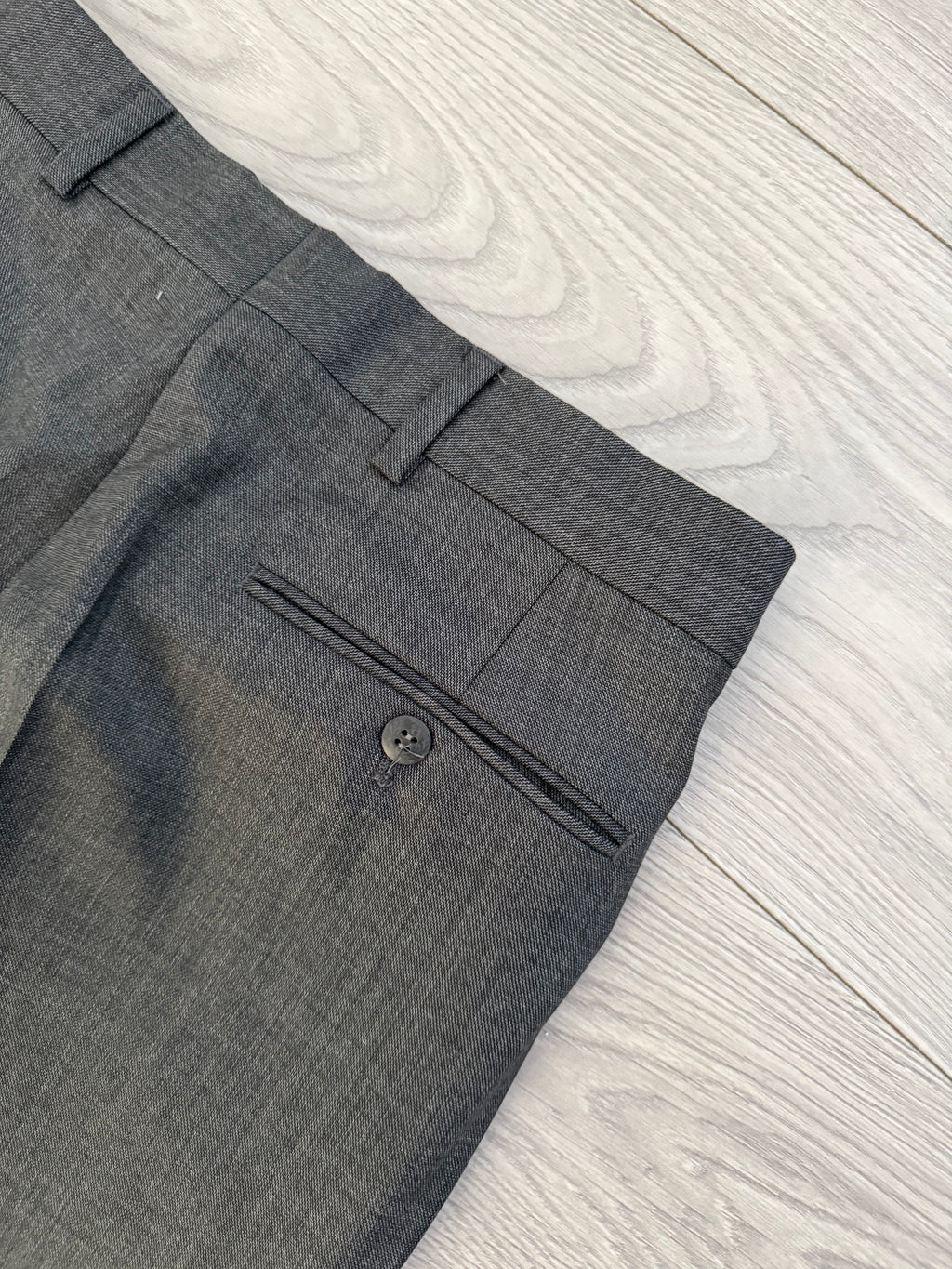 Hugo Boss 1980s 'Bassini Chicago' Peaked Lapel Double Breasted Pleated Wool Cashmere Suit - Size S Jacket / 30" Waist