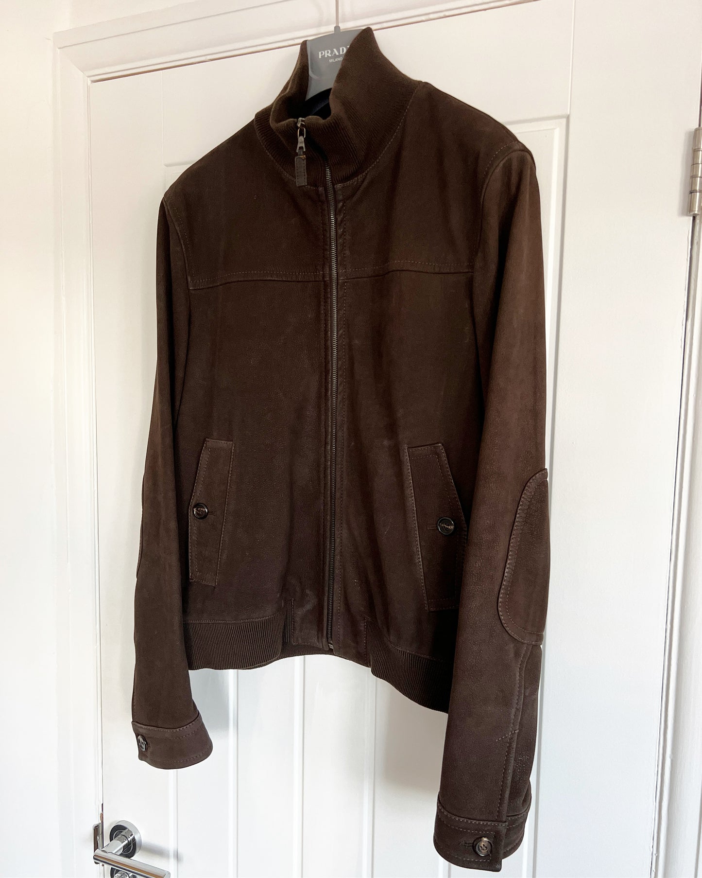 Prada Mainline AW2004 Brown Leather Jacket - Size L