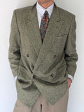 Dior 1980s Peaked Lapel Double Breasted Textured Wool Sports Blazer Jacket - Size S