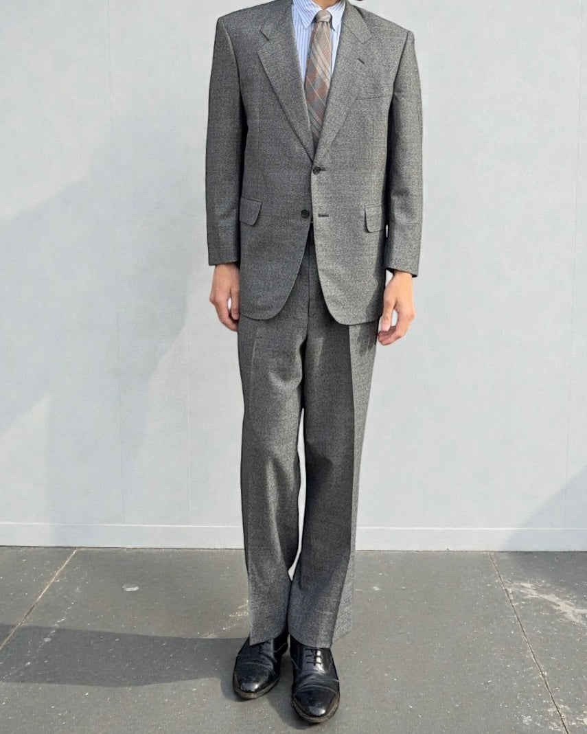 Yves Saint Laurent 1990s Wool 2B Pleated Suit - Size M Jacket / 32" Waist