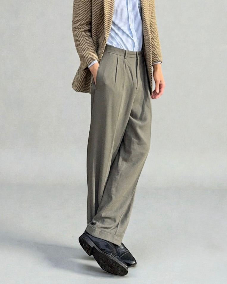 Armani 1990s Draped Double Pleated Pants - Size 30