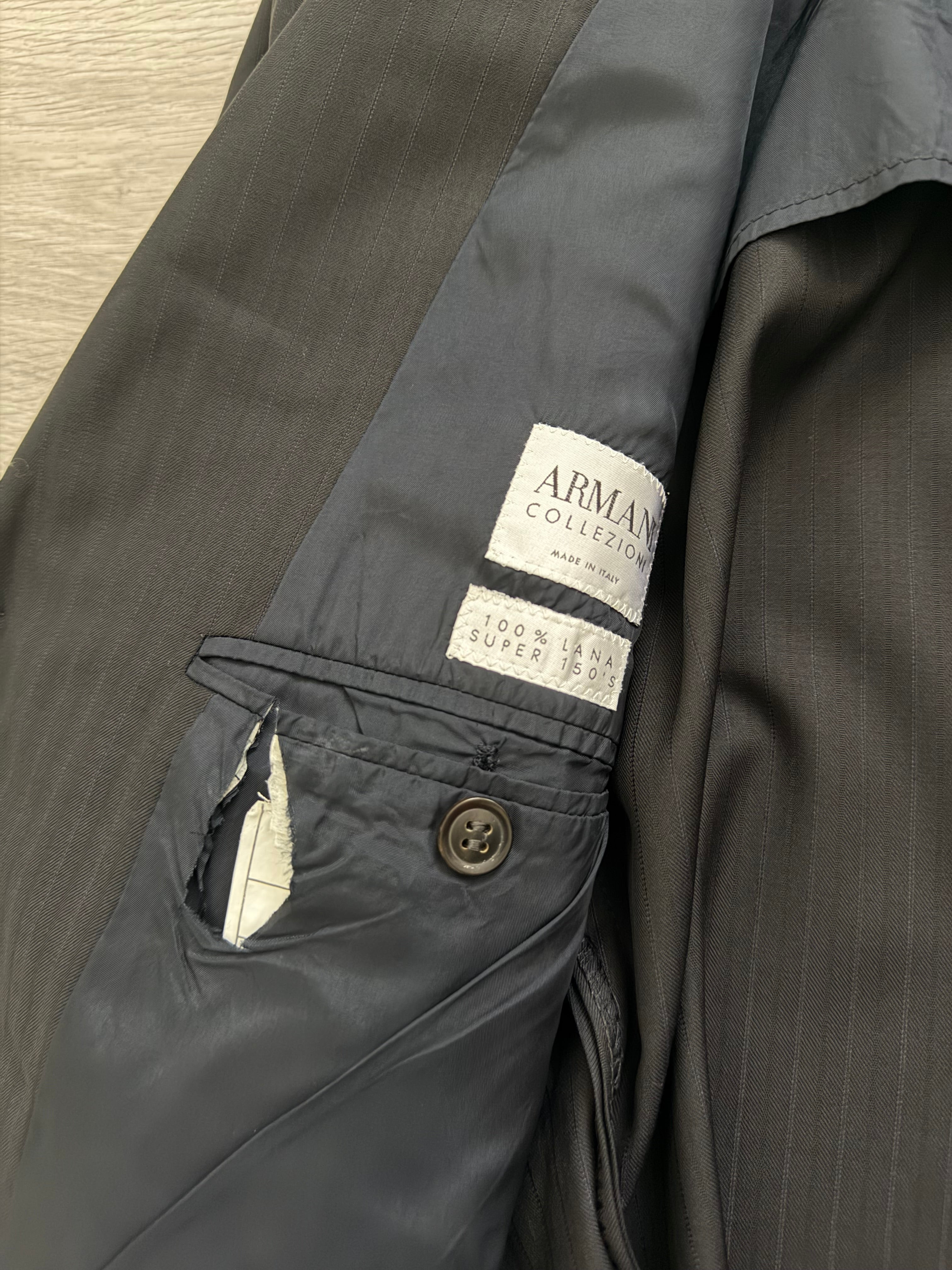 Armani 1990s 3B Pleated Wool Suit Navy - Size XL Jacket / 34" Waist