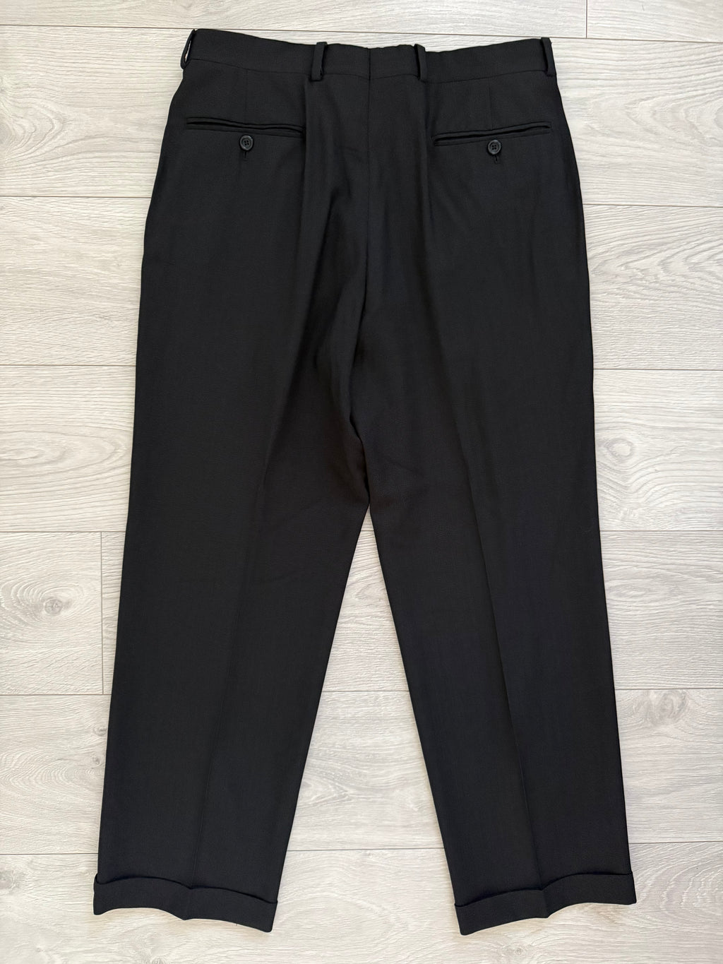 Armani 1990s Rolled 3B Textured Wool Dark Grey Suit - Size L Jacket / 34" Waist