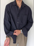 Armani 1990s Herringbone Pattern Long Sleeve Relaxed Shirt - Size XL