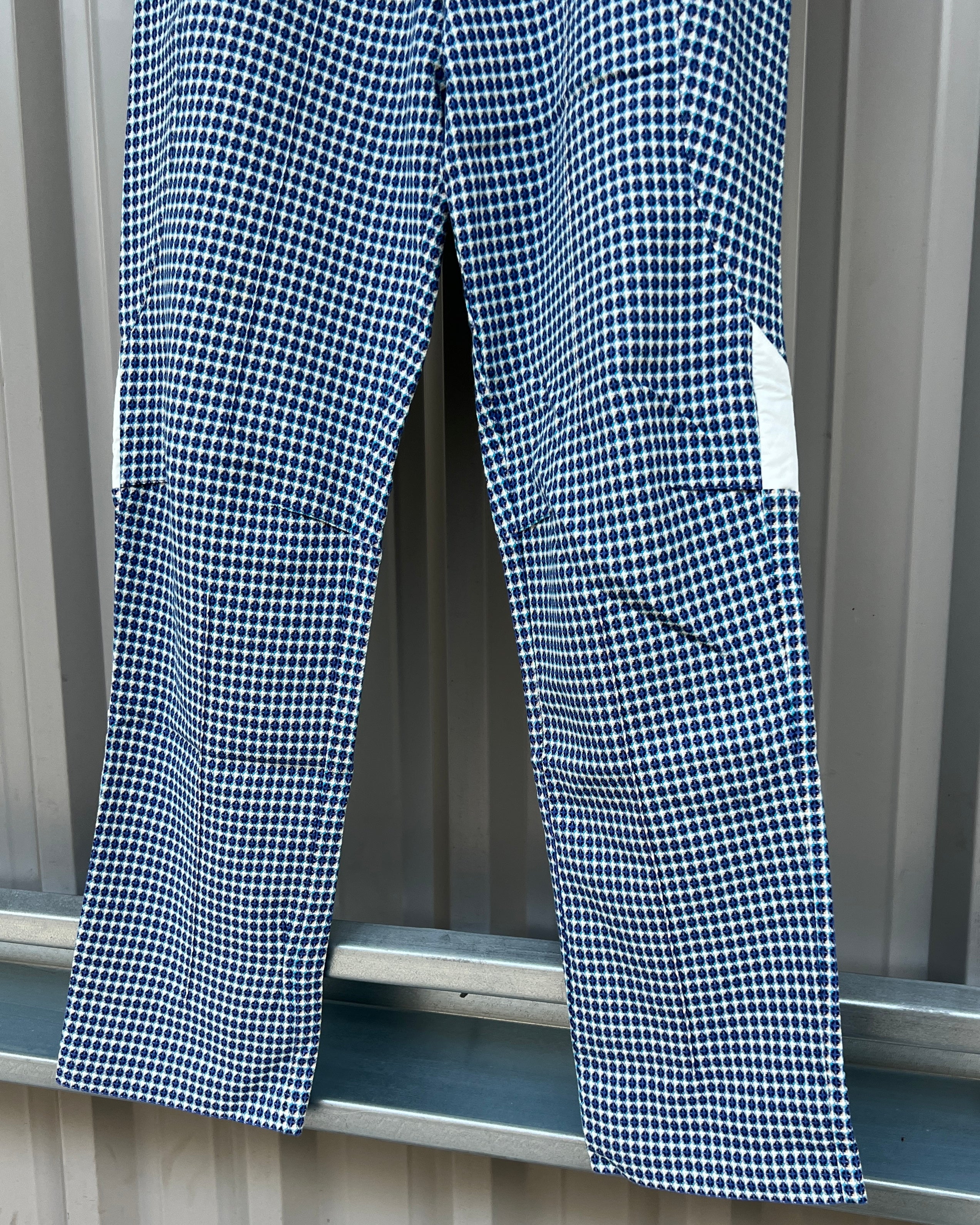 Kiko Kostadinov 00082020 Tulcea Cobalt Orb Check Darted Pants - Size 3