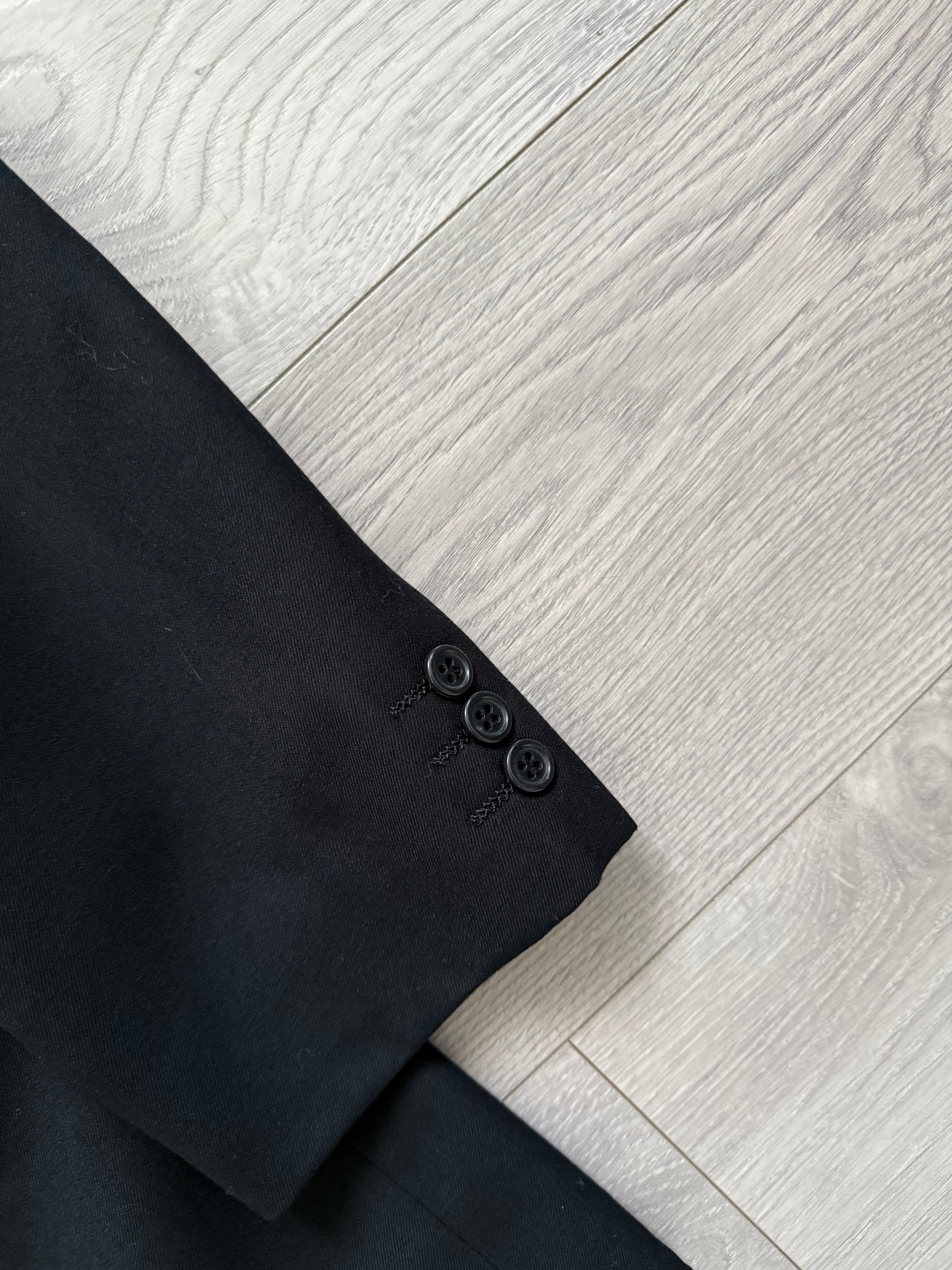 Yves Saint Laurent 1990s Black Pleated Wool Suit - Size M Jacket / 30" Waist