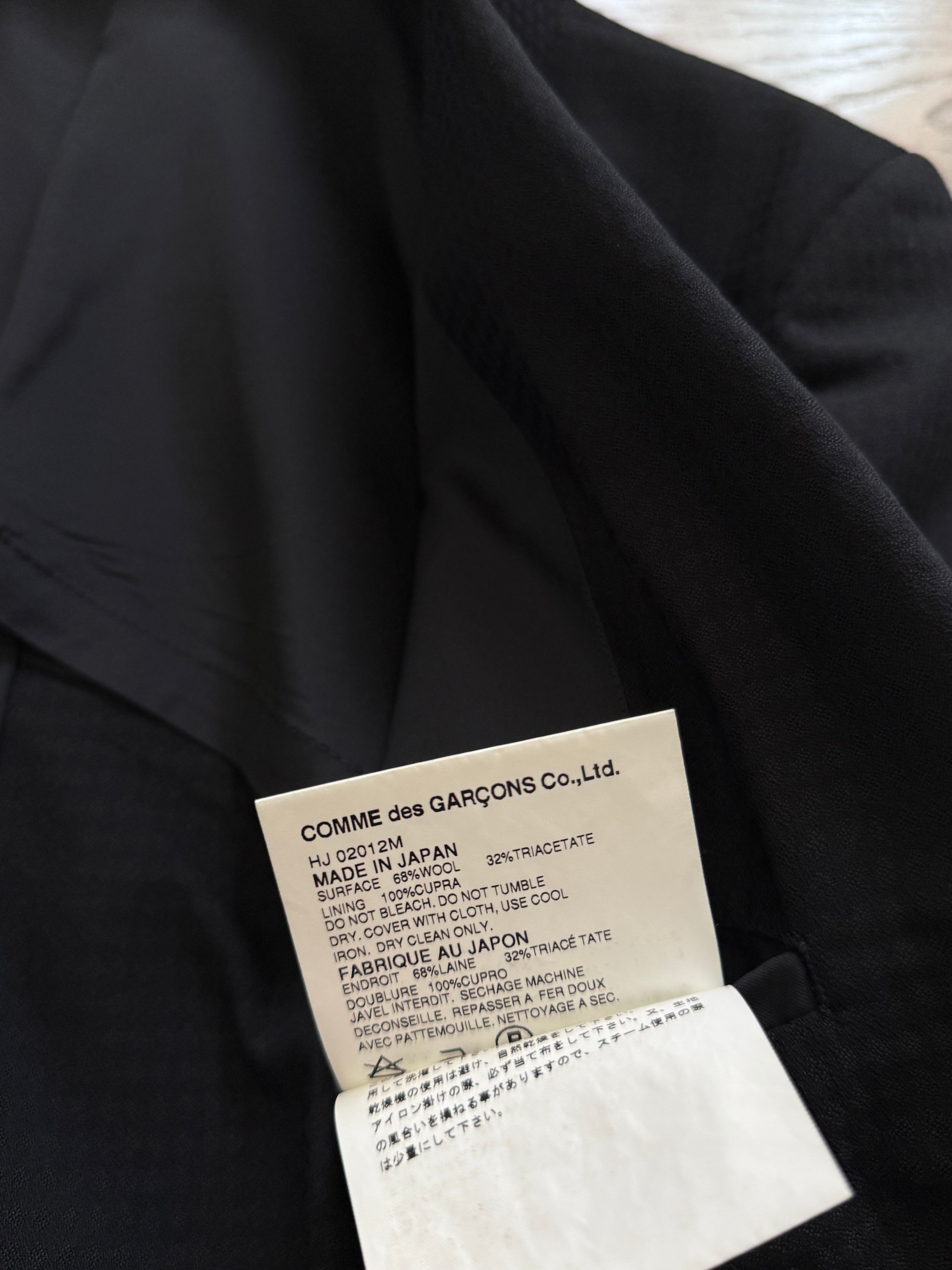 Comme Des Garcons Homme 2001 3B Navy Blue Pleated Wool Blend Suit - Size M Jacket / 30" Waist