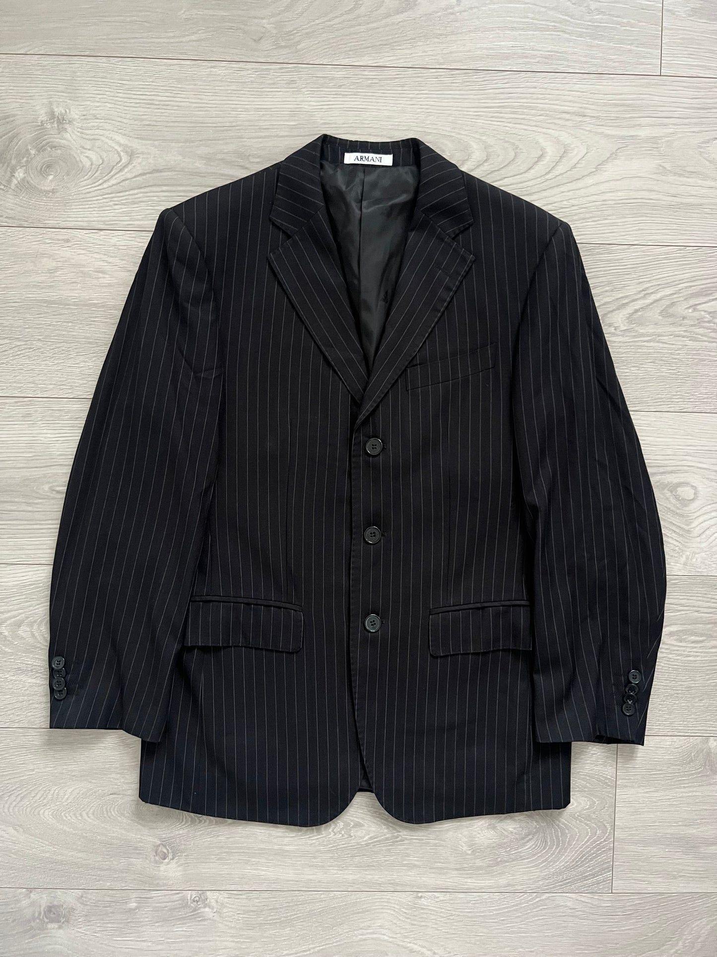 Armani 1990s Striped Pleated Relaxed Suit - Size S Jacket / 30" Waist