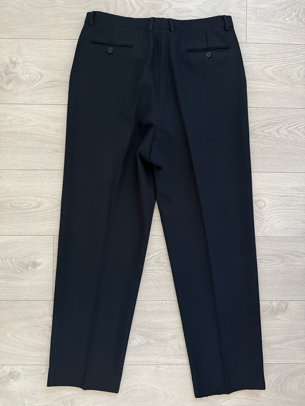 Giorgio Armani 1980s 3B Wool Twill Weave Navy Pleated Suit - Size XXL Jacket / 35" Waist