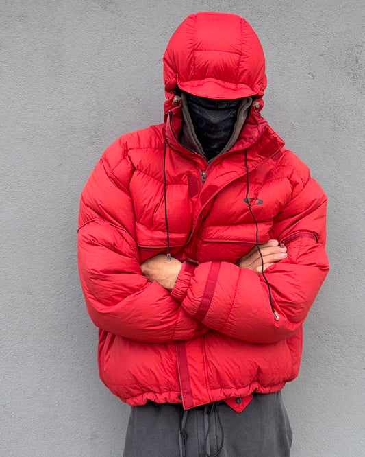 Oakley AW06 Goose Down Red Technical Puffer Jacket - Size M