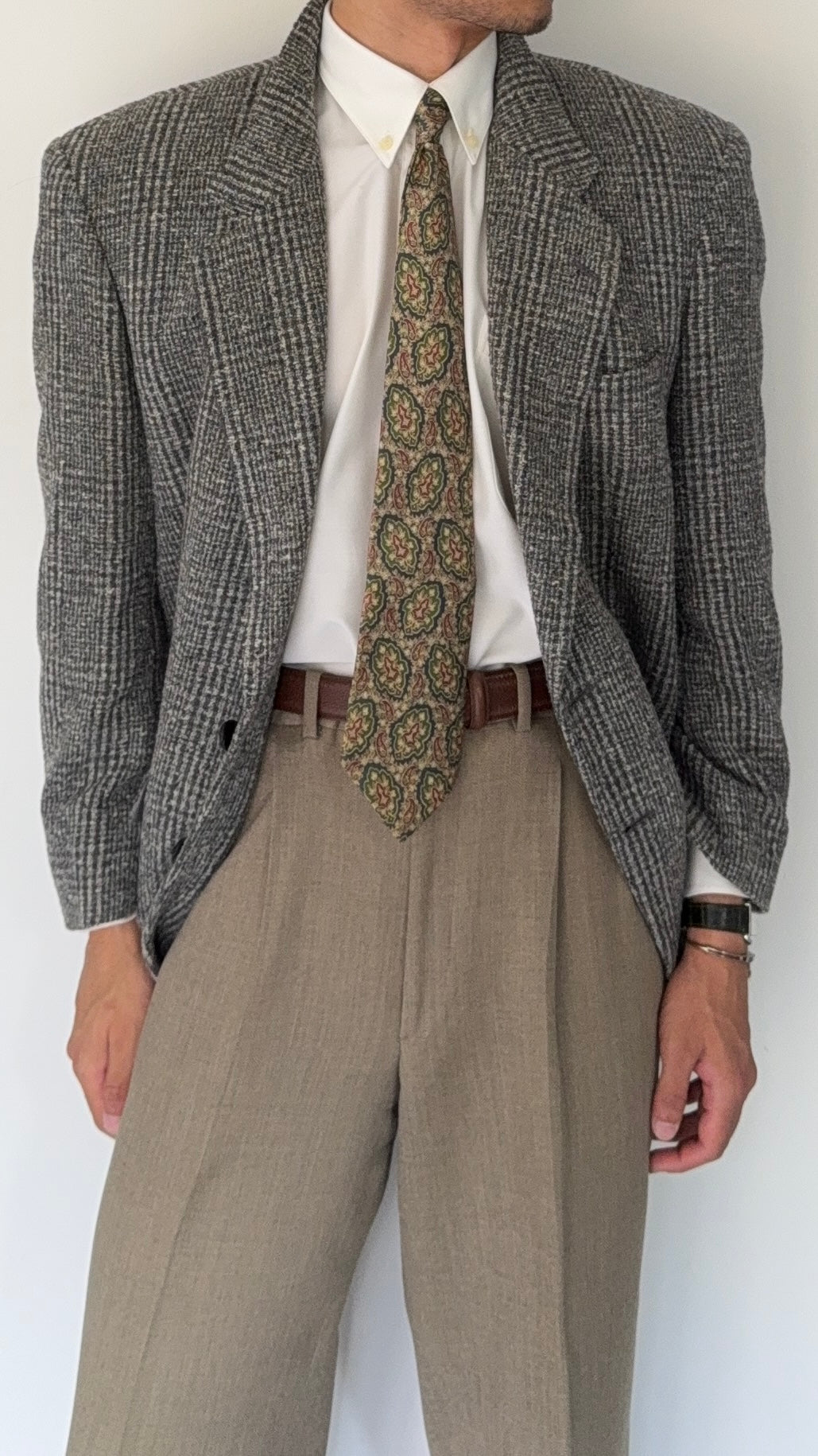 Christian Dior 1980s 2B Tweed Wool Sports Blazer Jacket - Size L
