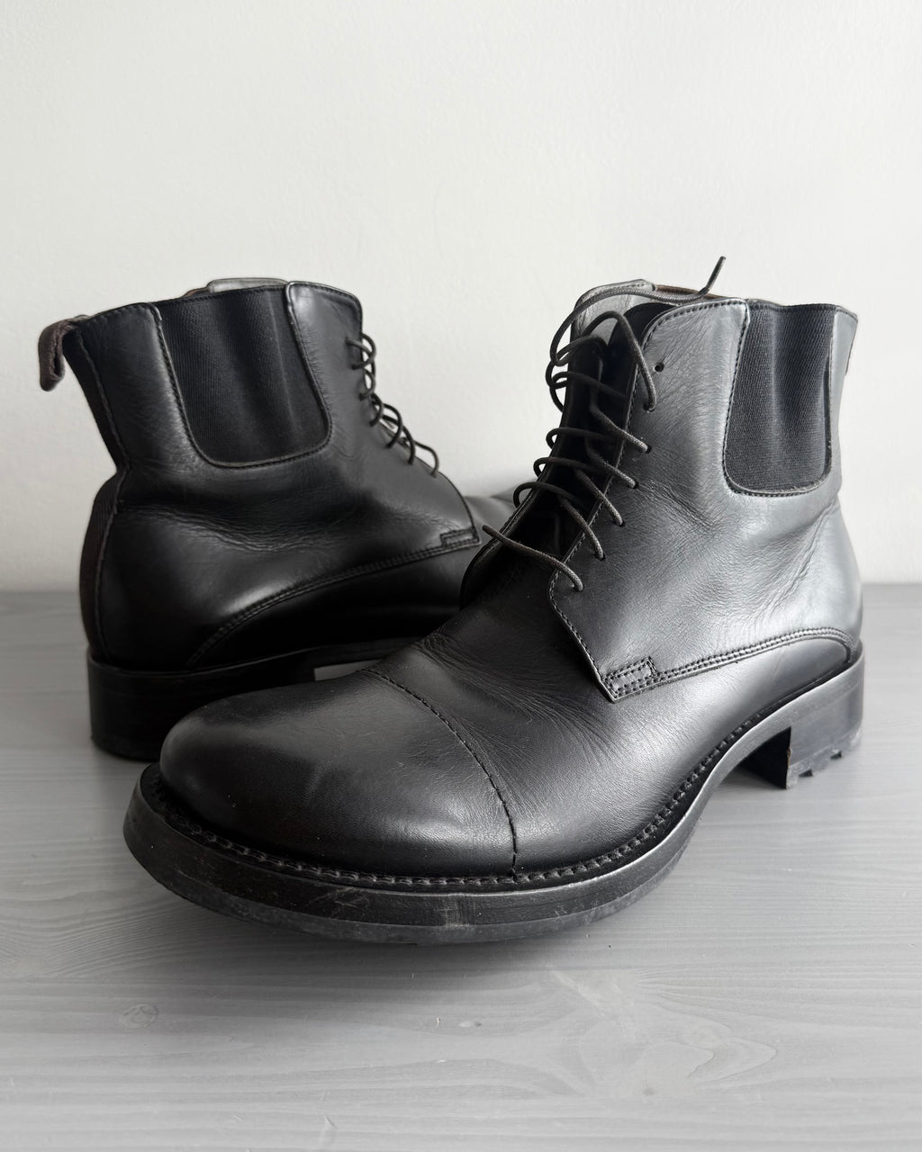 Miu Miu FW2002 Leather Lace Up Boots - Size 6.5 Womens