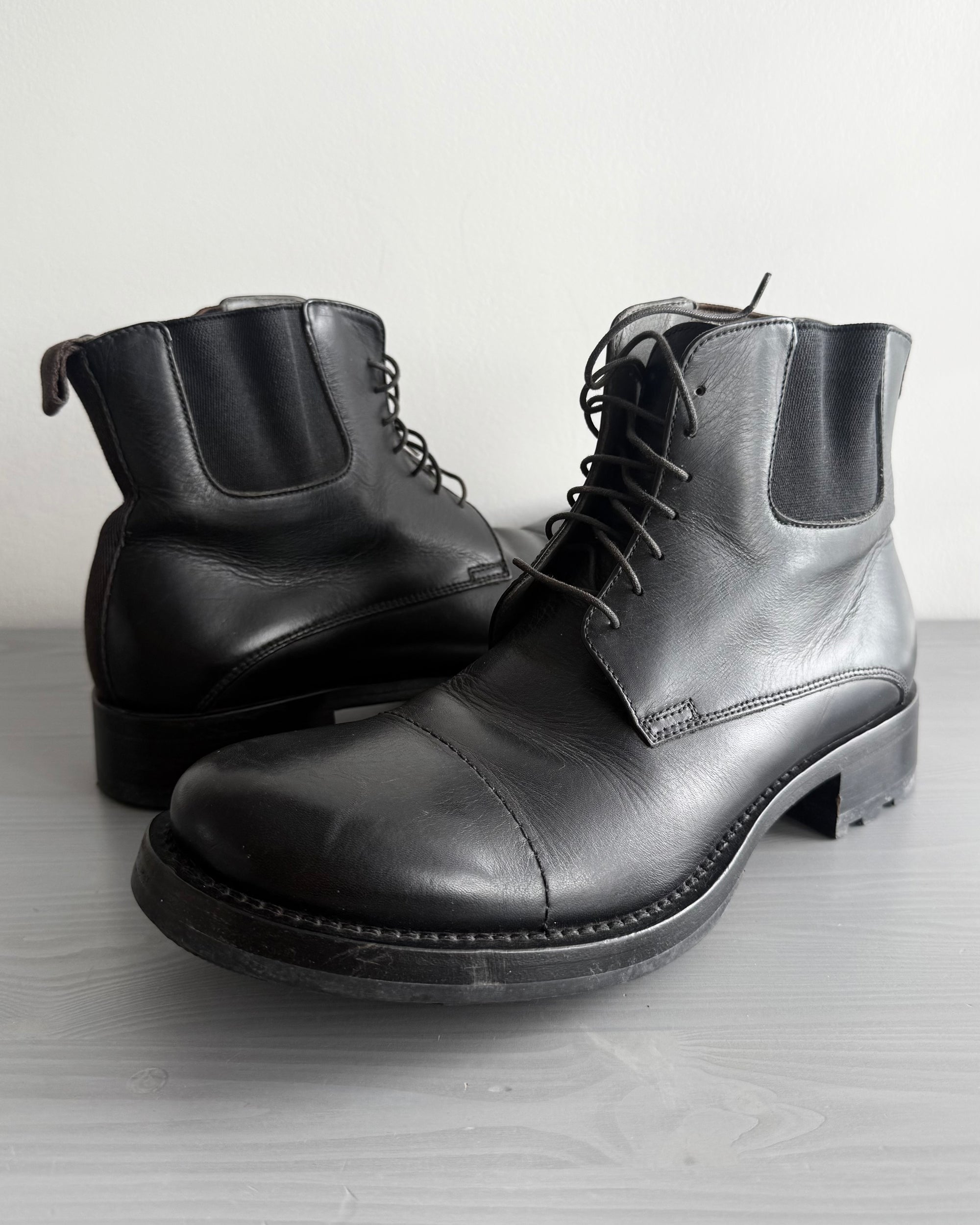 Miu Miu FW2002 Leather Lace Up Boots - Size 6.5 Womens