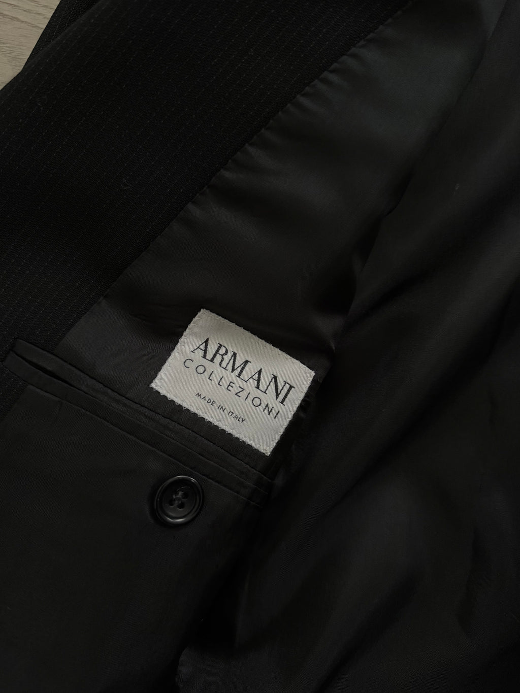 Armani 1990s 3B Draped Wool Black Suit - Size XL Jacket / 36" Waist