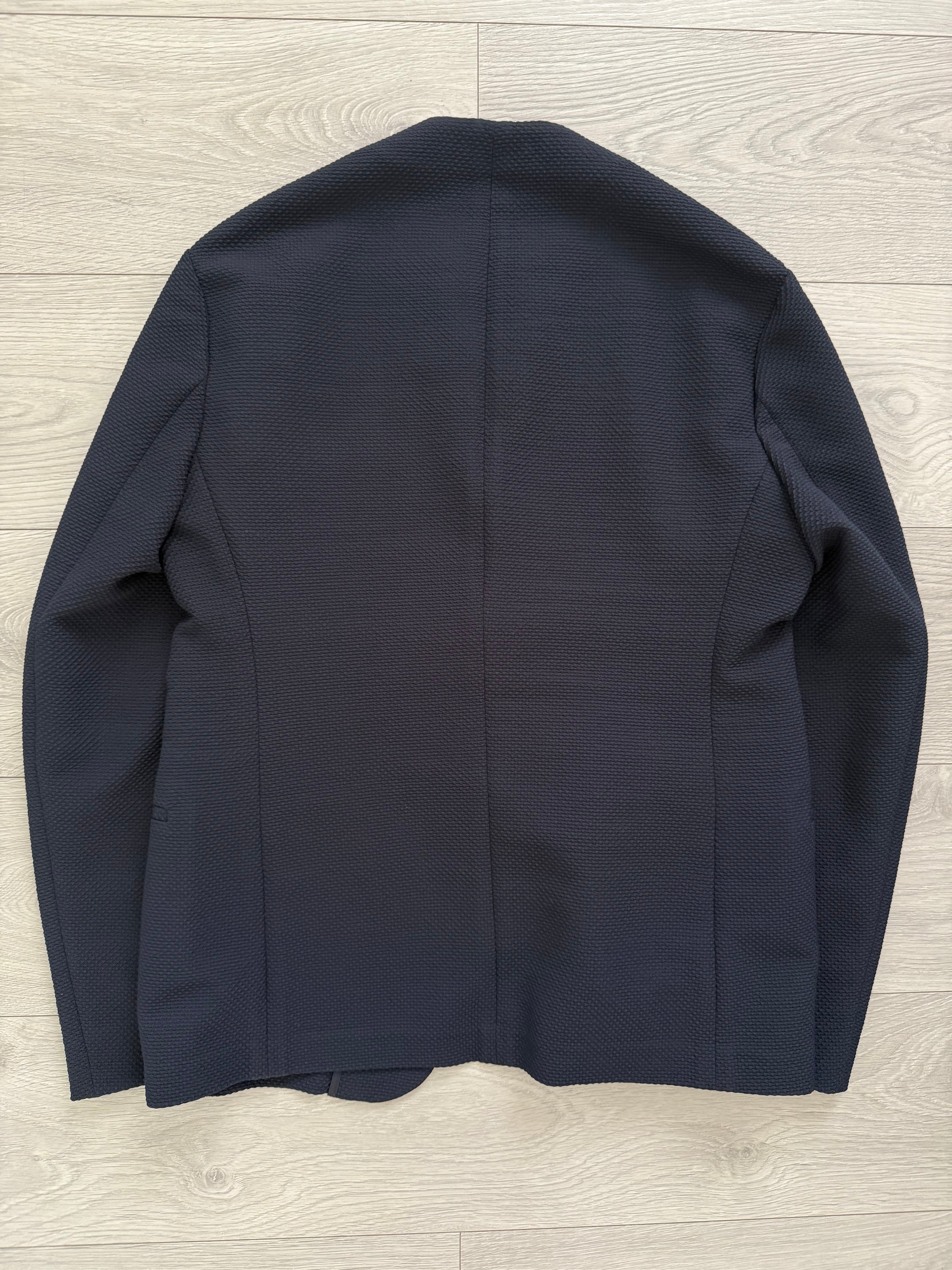 Armani 2000s Collarless Textured Sports Jacket Blazer - Size L