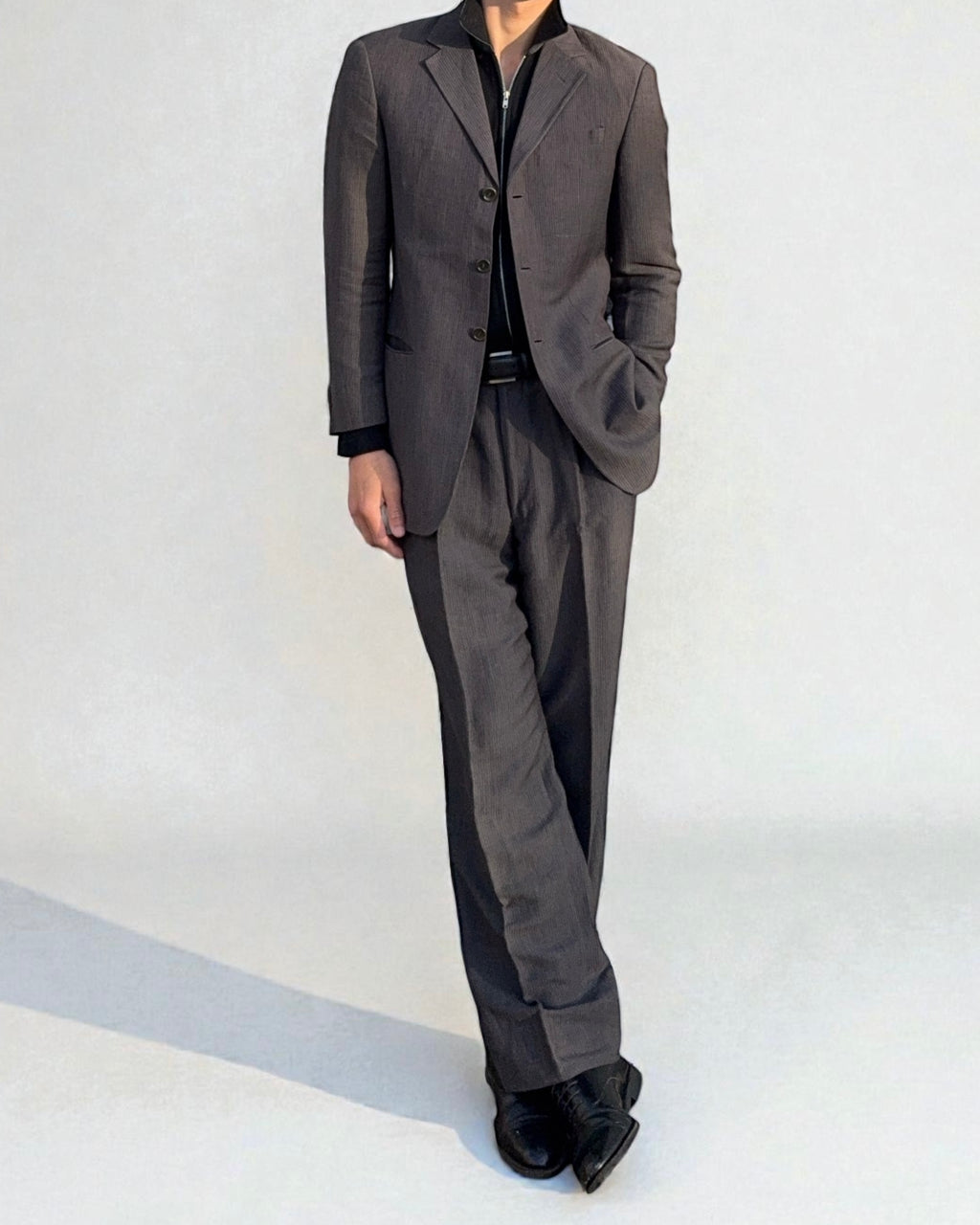 Armani 1990s Pleated Linen Blend Suit - Size S Jacket / 30" Waist