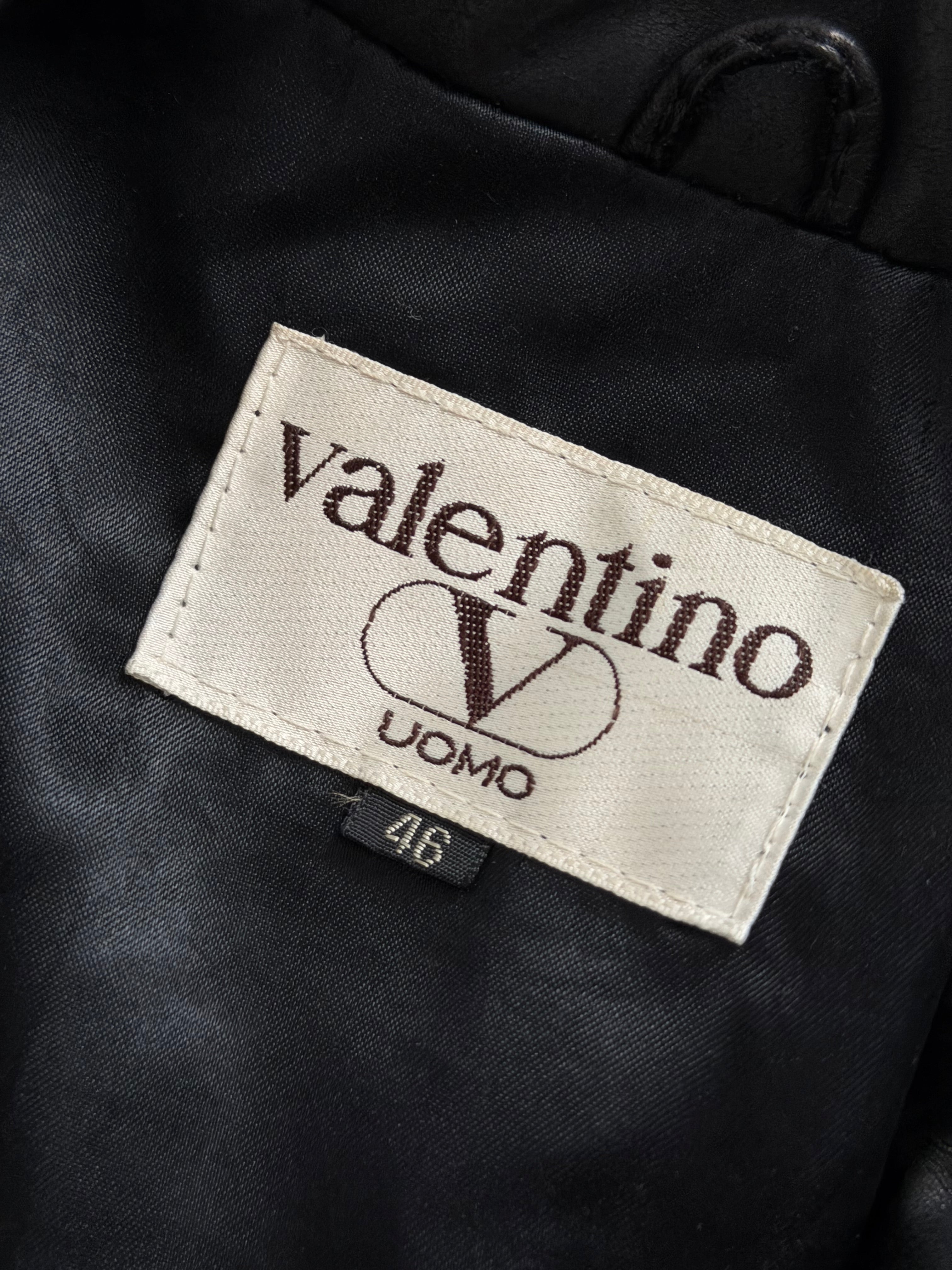 Valentino 1980s Panelled Leather Bomber Jacket - Size M