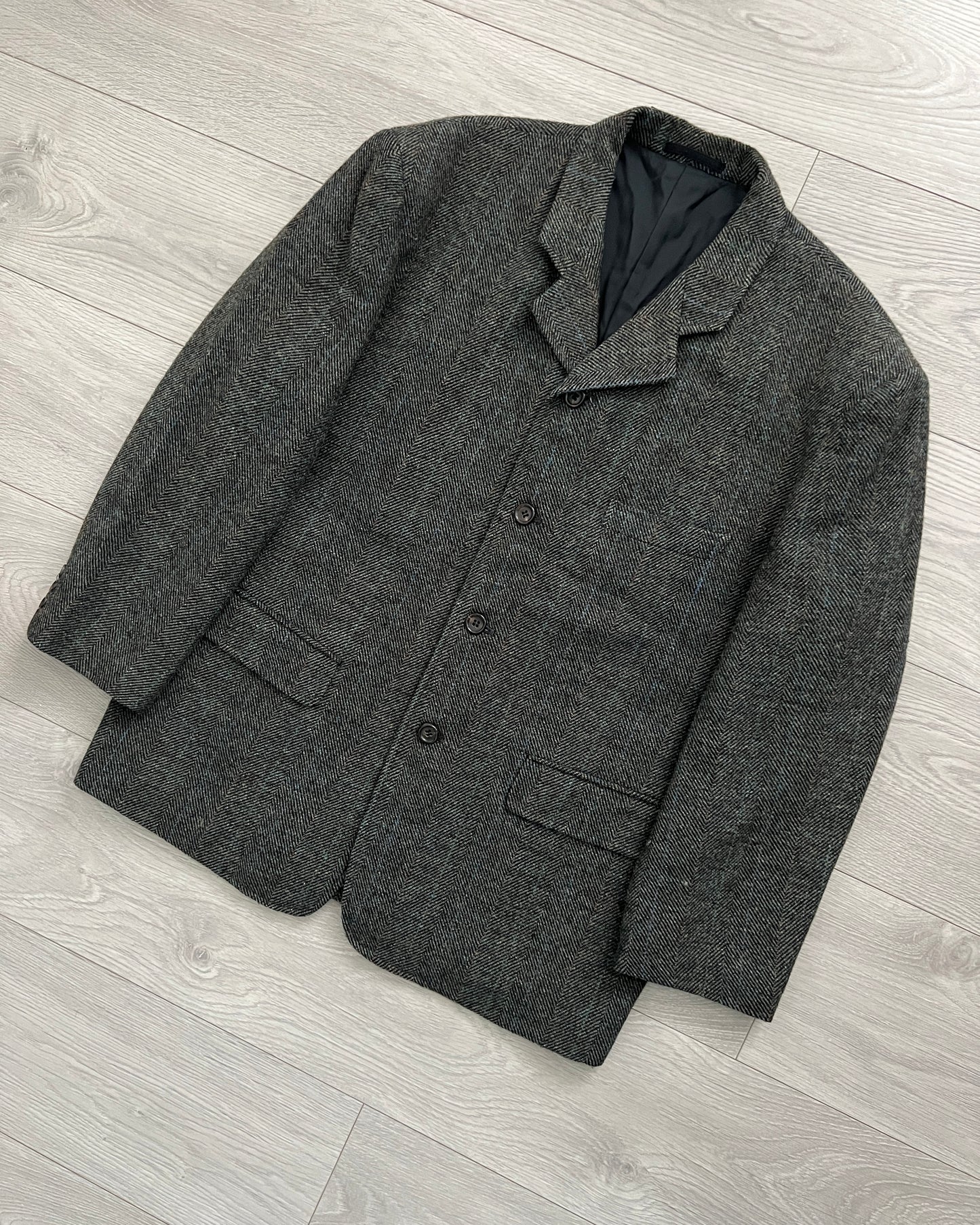 Comme Des Garcons Homme Plus 1990s Pleated Herringbone Suit - Size M Jacket / 32" Waist