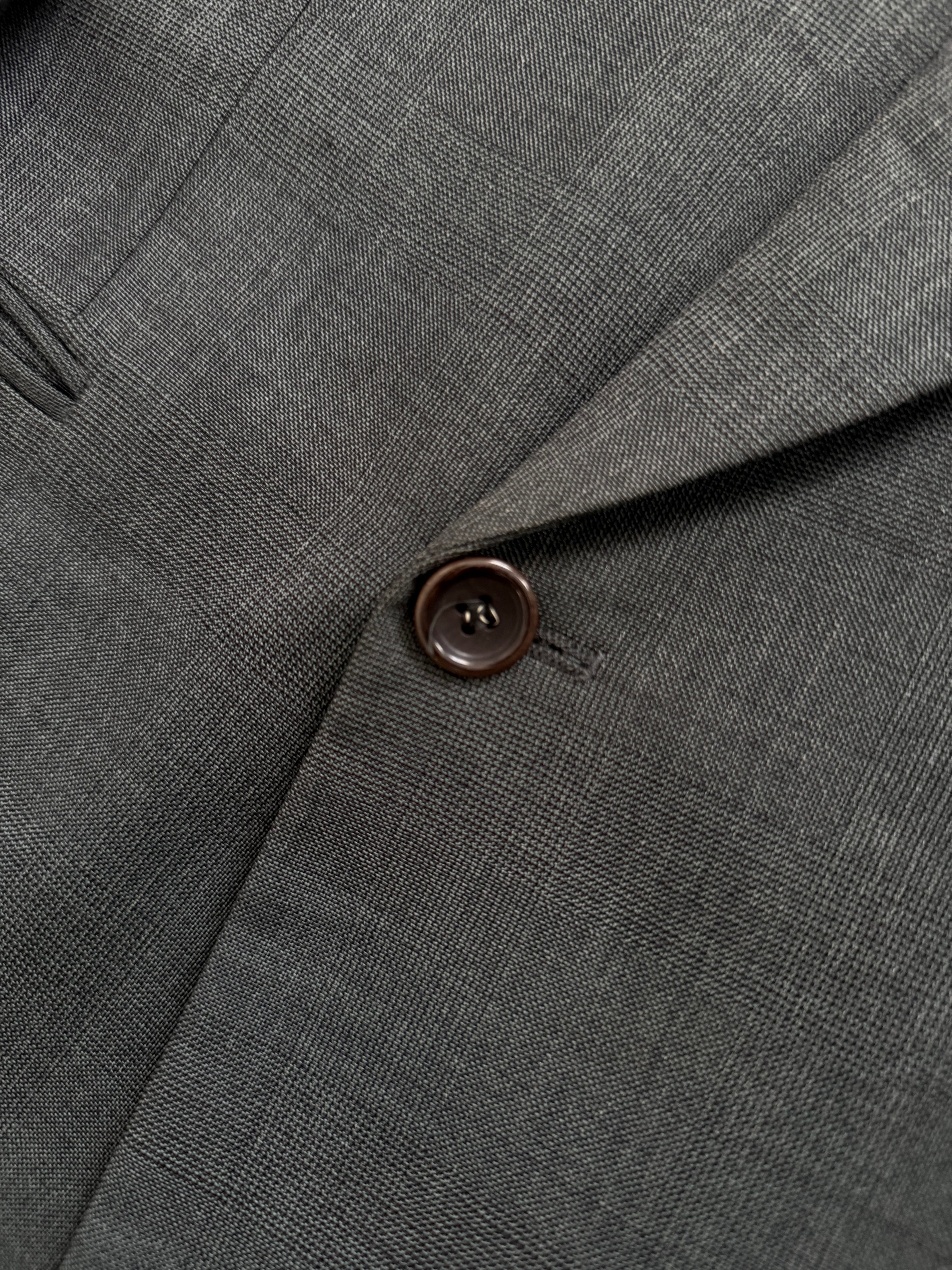 Hugo Boss 1980s Peaked Lapel Double Breasted Pleated Wool Suit Dark Green - Size XL Jacket / 36" Waist