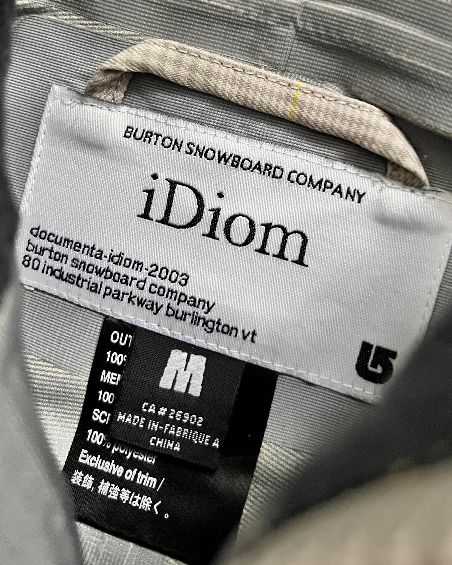 Burton iDiom x Hiroshi Fujiwara 2003 Waterproof Technical Check