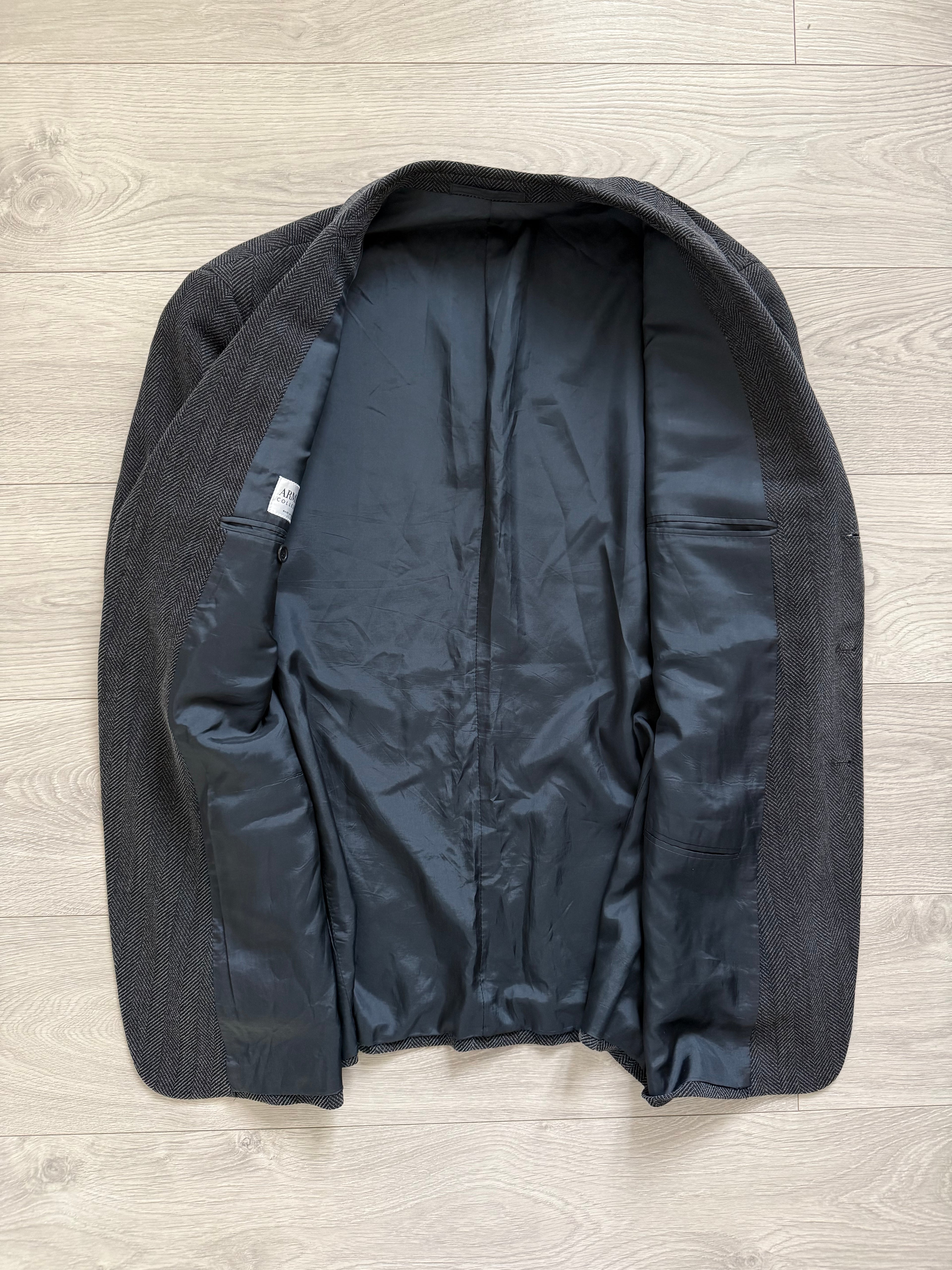 Armani 1990s Herringbone Wool 3B Sports Jacket Blazer - Size XXL