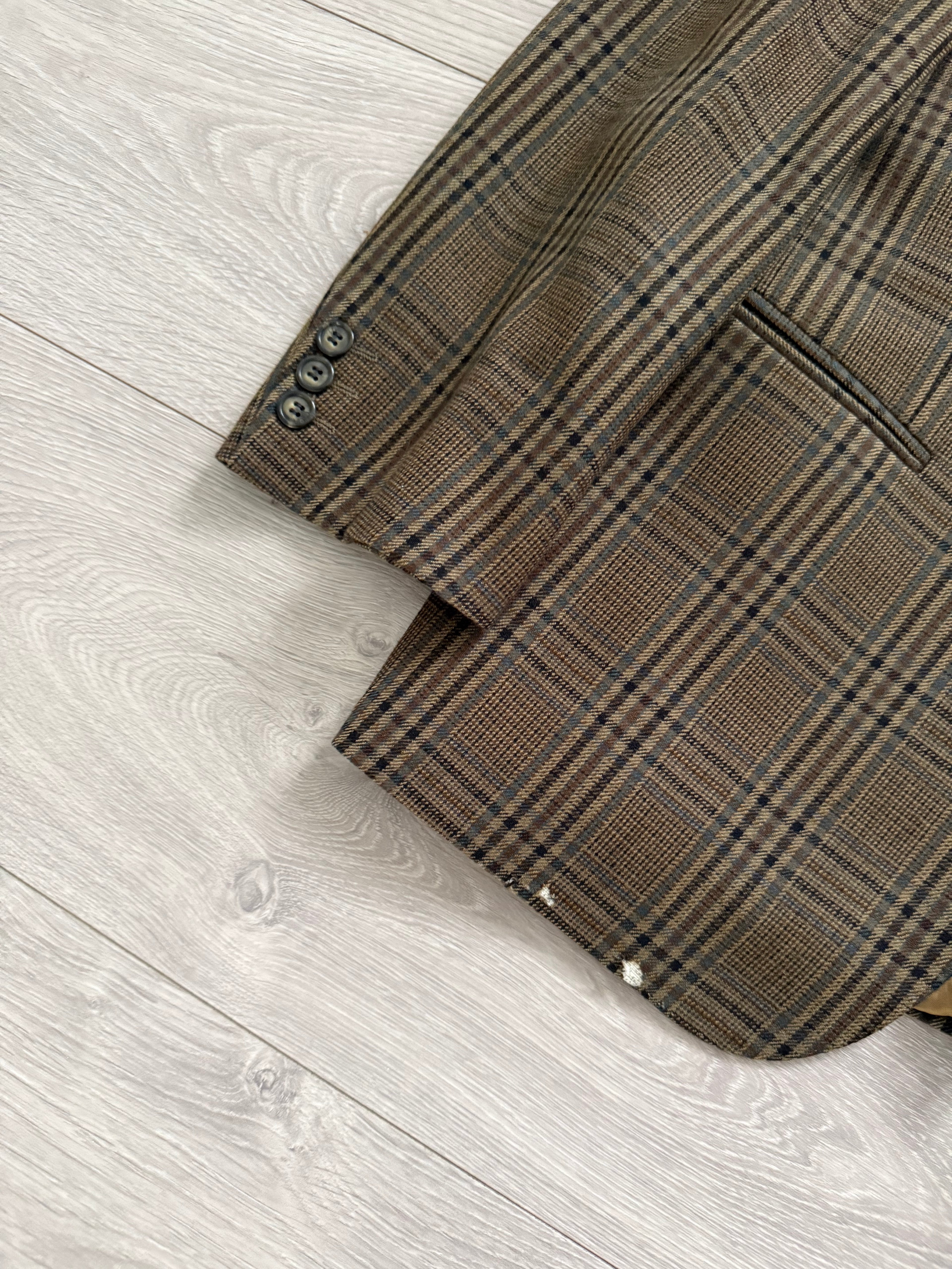 Valentino 1980s Wool Check Sports Blazer Jacket - Size L