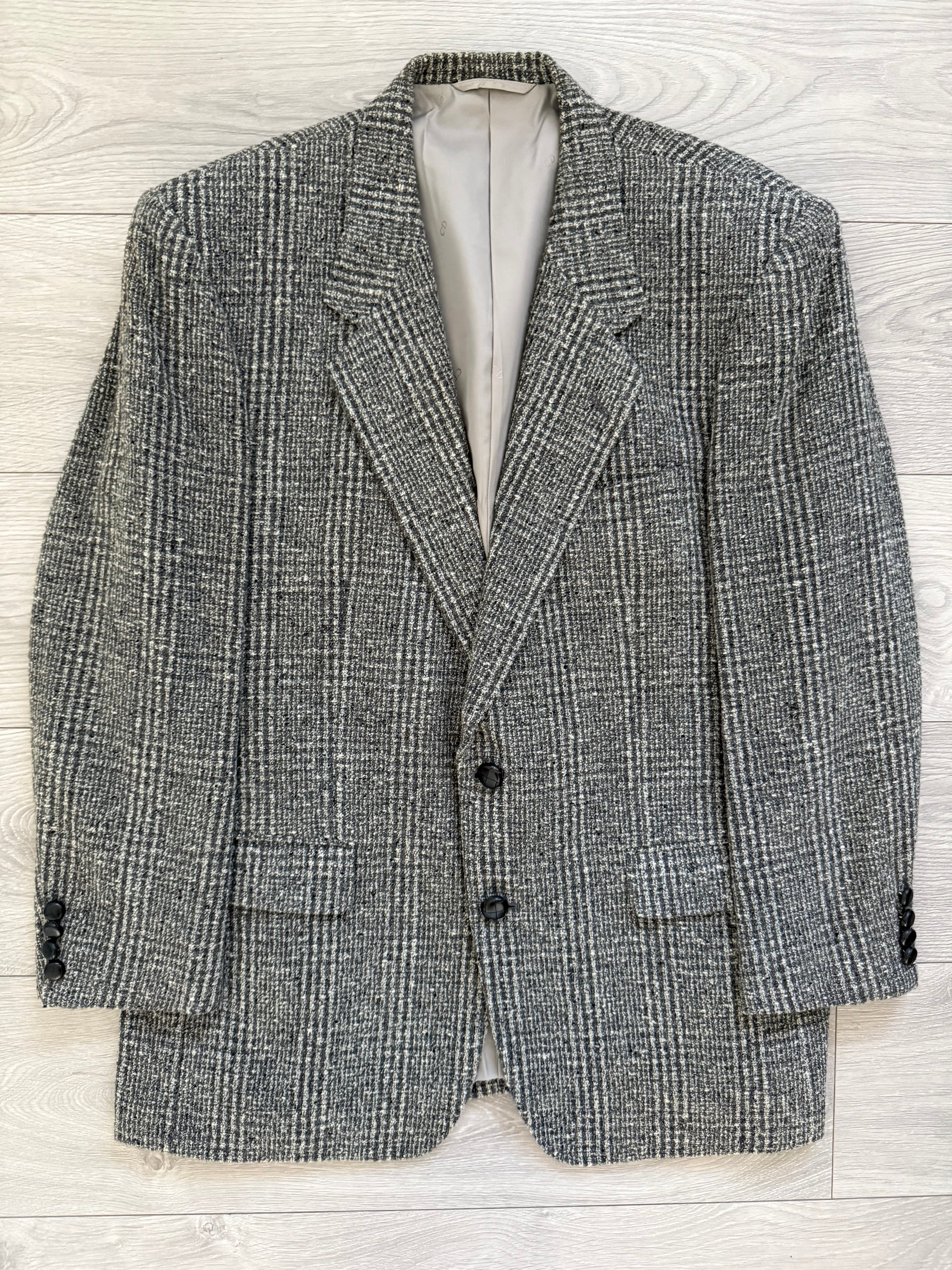 Christian Dior 1980s 2B Tweed Wool Sports Blazer Jacket - Size L