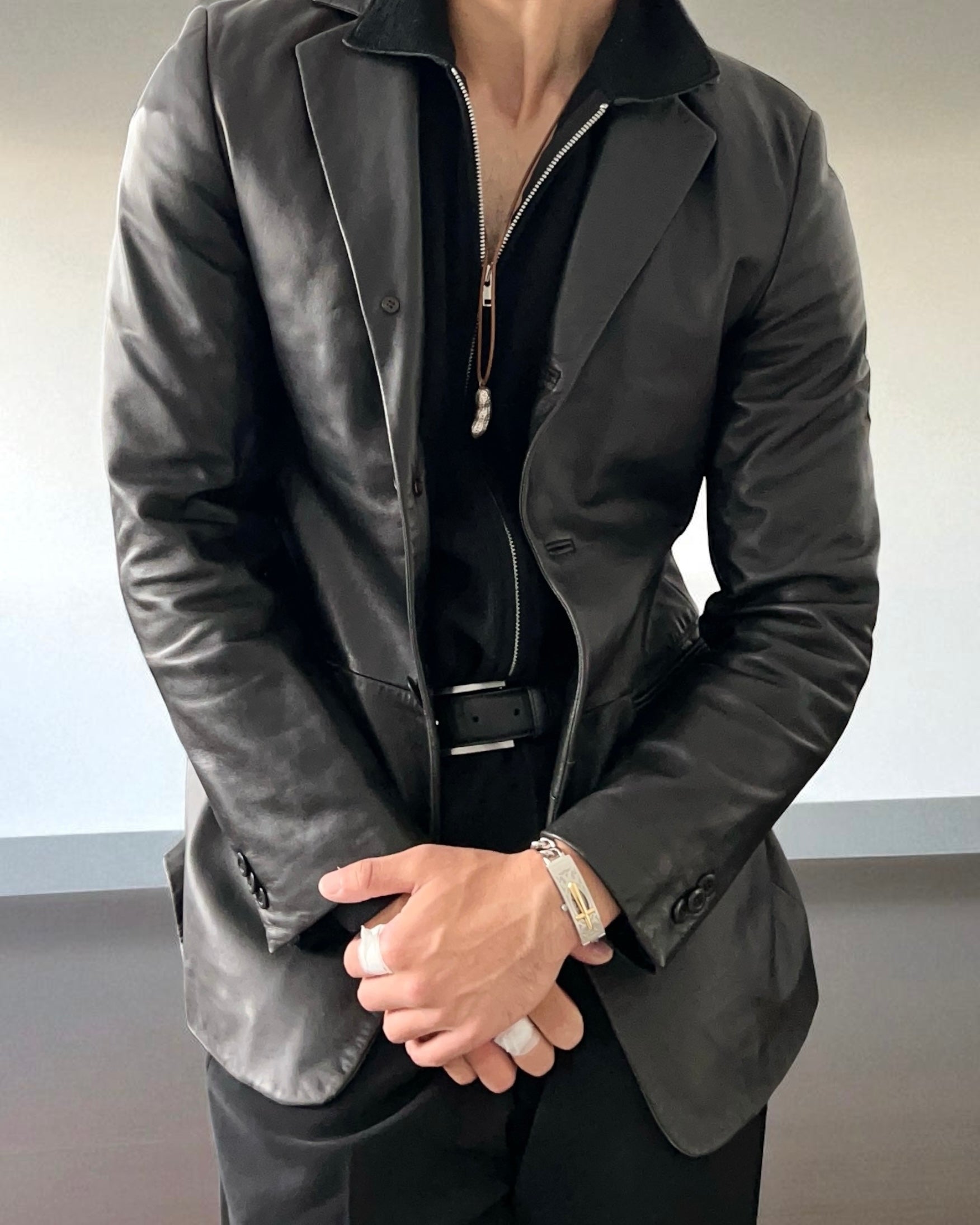 Emporio Armani 2003 Leather Jacket - Size S
