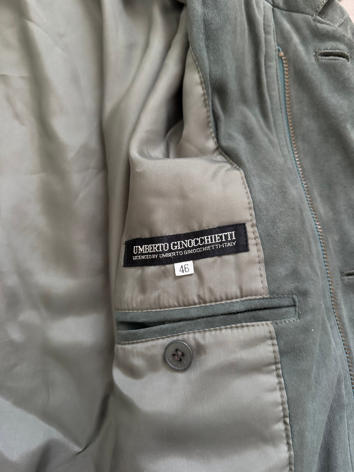 Umberto Ginocchietti 1980s Belted Suede Leather Jacket - Size M