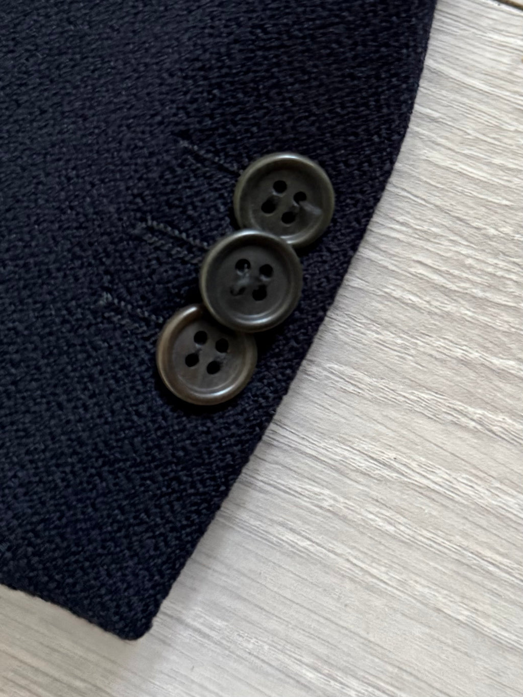 Giorgio Armani Black Label 1990s Navy Wool Sports Jacket Blazer - Size M
