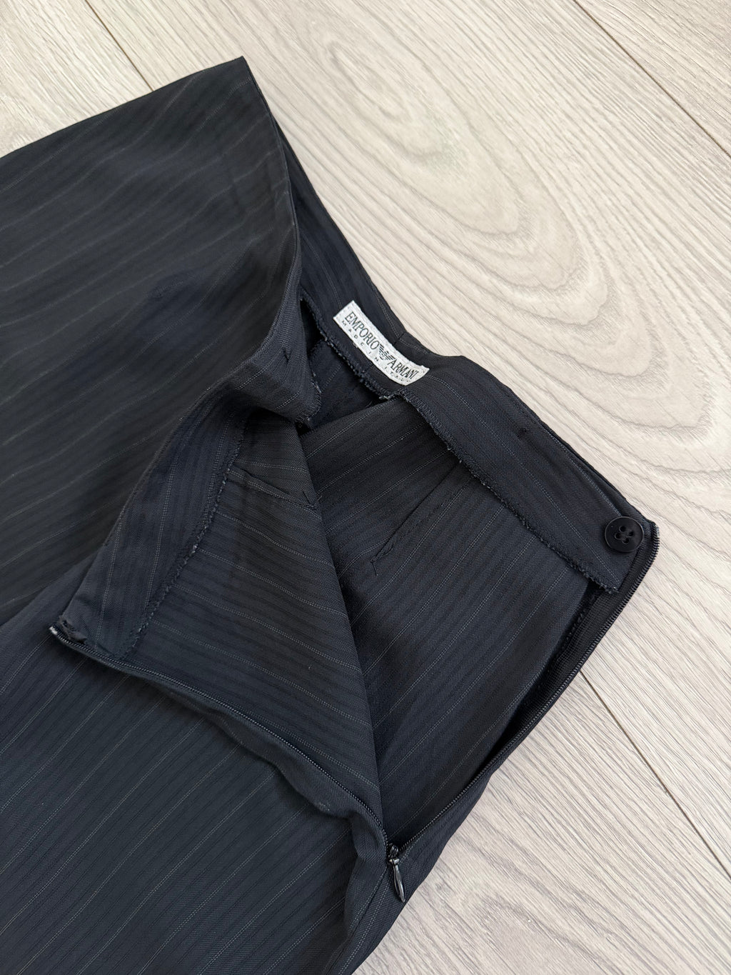 Womens Emporio Armani 1990s Peaked Lapel Double Breasted Wool Suit - Size M Jacket / 26" Waist