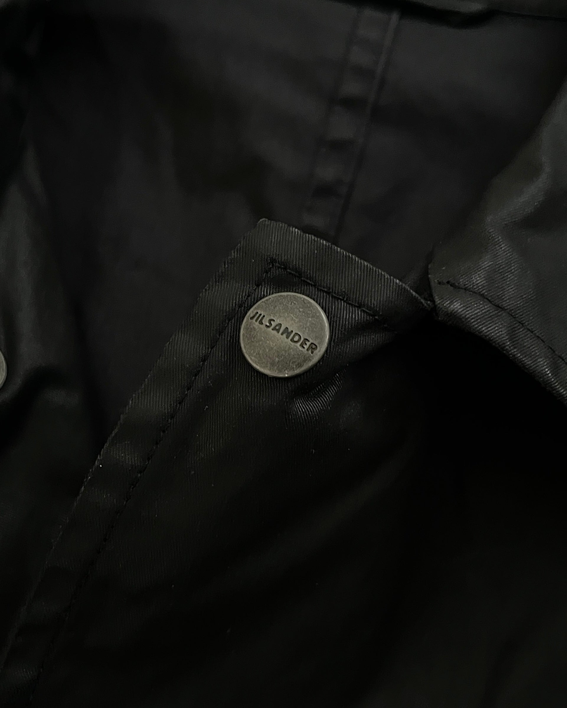 Jil Sander by Raf Simons 00s Waxed Snap Button Coat - Size S