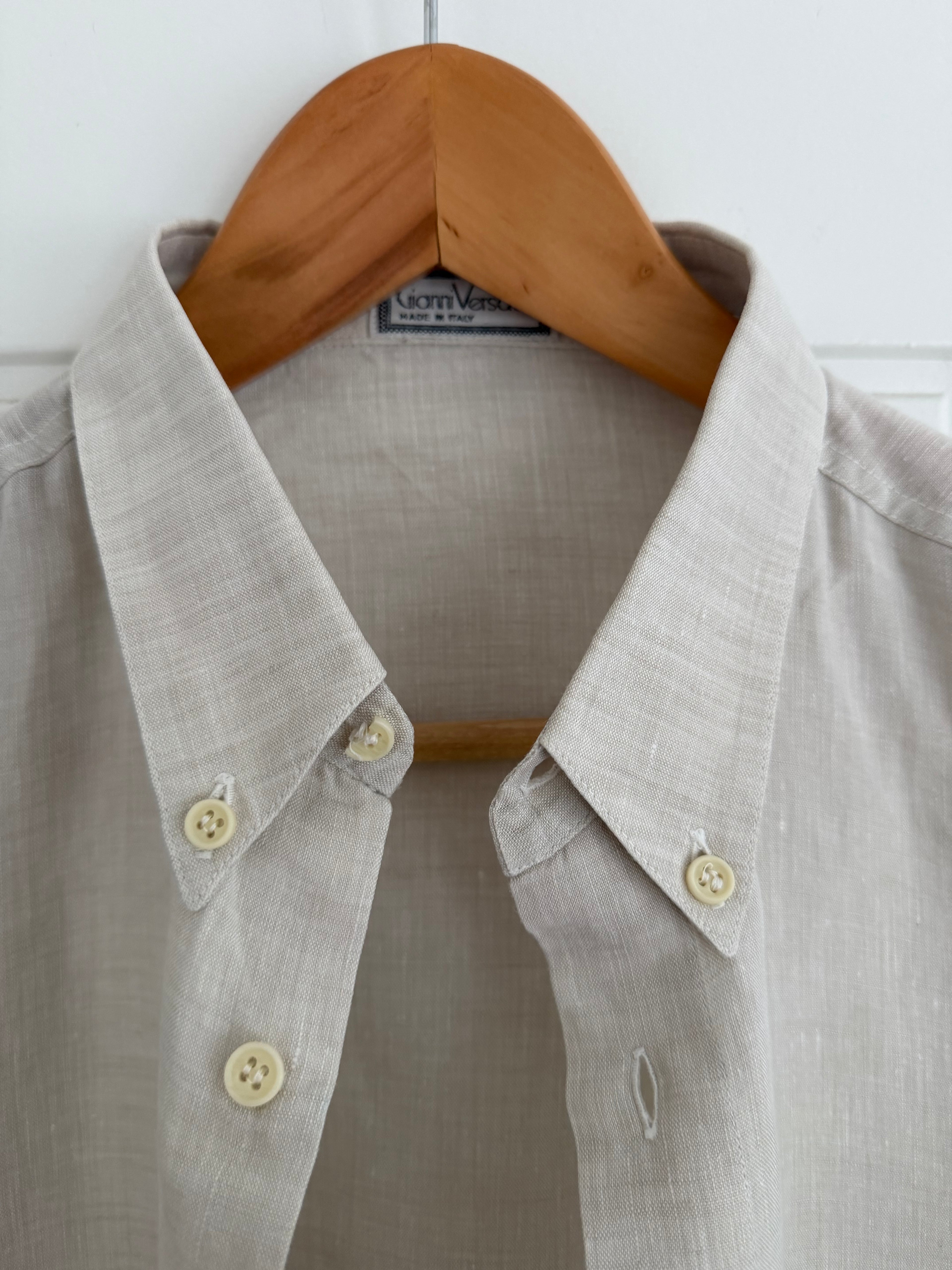 Versace 1990s Premium Linen Relaxed Fit Shirt - Size XL
