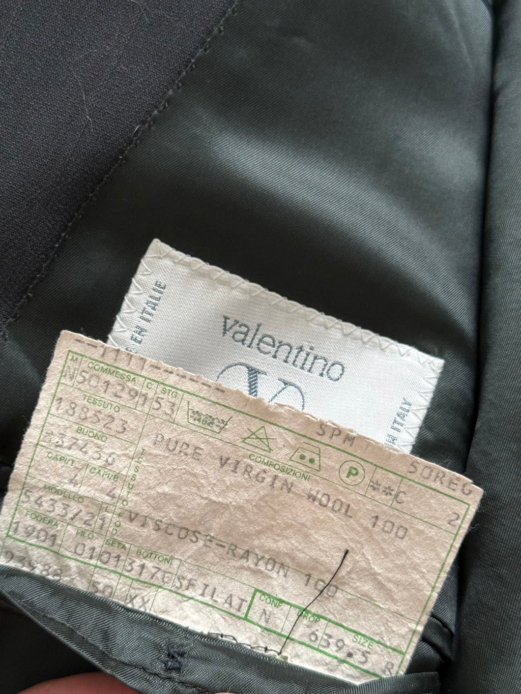 Valentino 1980s Peaked Lapel Double Breasted Grey Sport Jacket Blazer - Size L